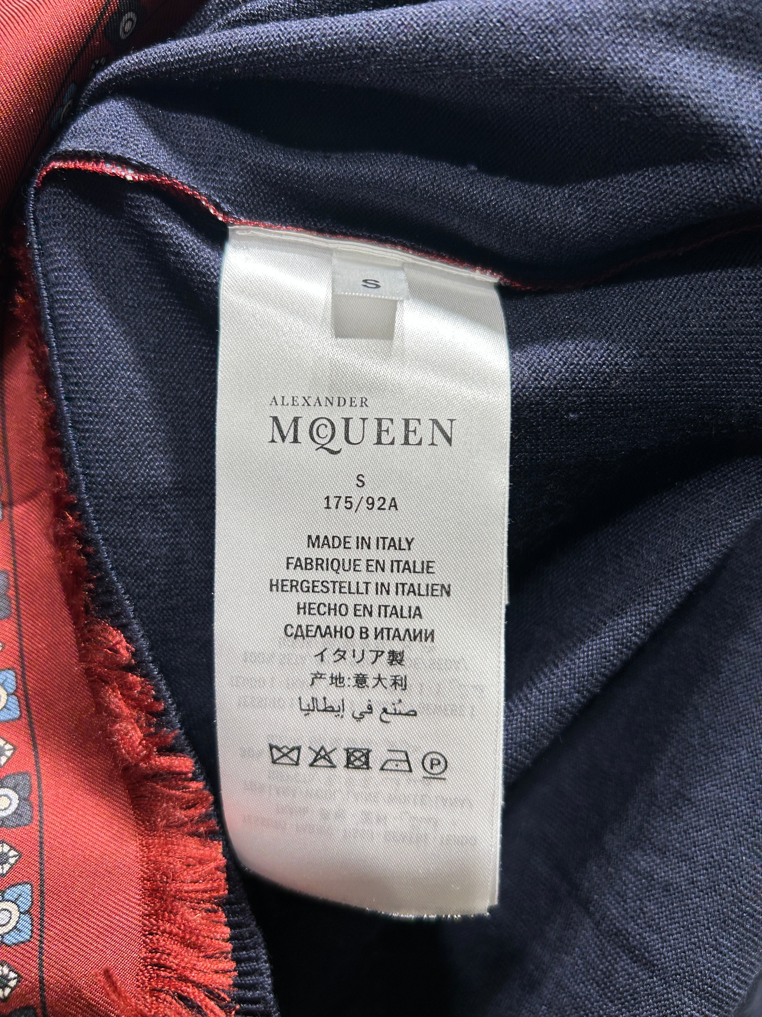 Alexander McQueen/Cardigan/S/Floral Pattern/Silk/NVY/FLOWER PATTERN CARDIGAN view 3