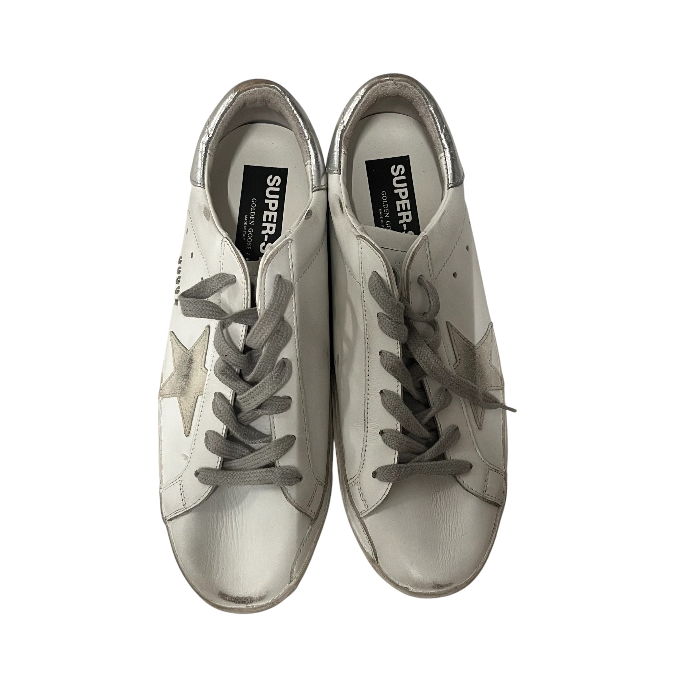 GOLDEN GOOSE/Low-Sneakers/EU 42/Leather/WHT/superstar silver back view 3