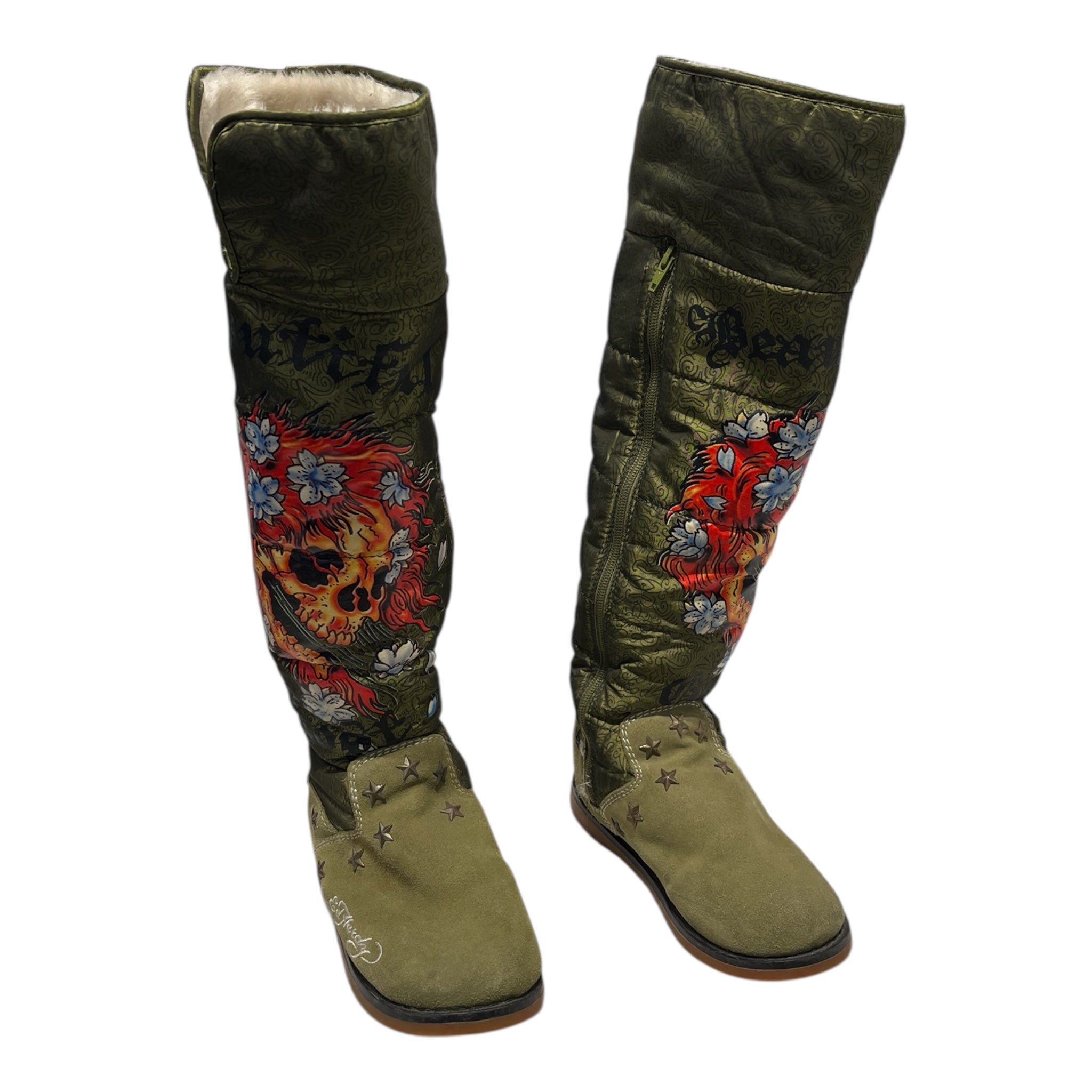 Ed Hardy/Boots/US 5/Suede/GRN/SUEDE ED HARDY BOOTS view 1