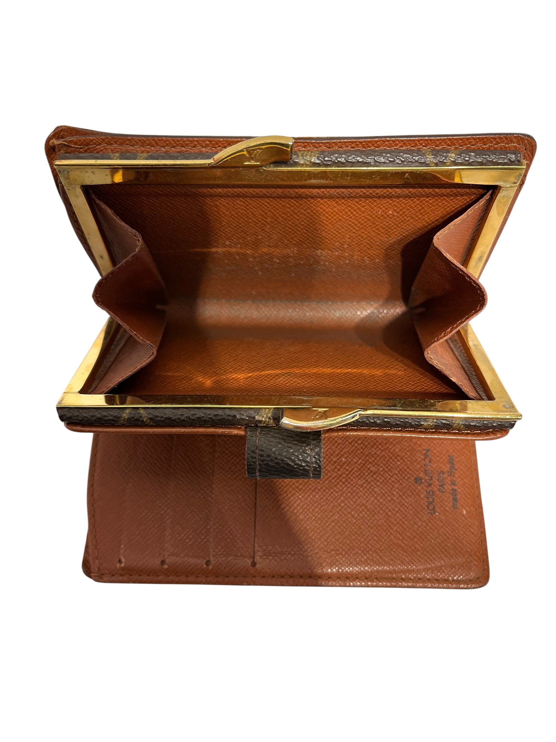 LOUIS VUITTON/Trifold Wallet/Leather/BRW/L's/Monogram French Purse view 4