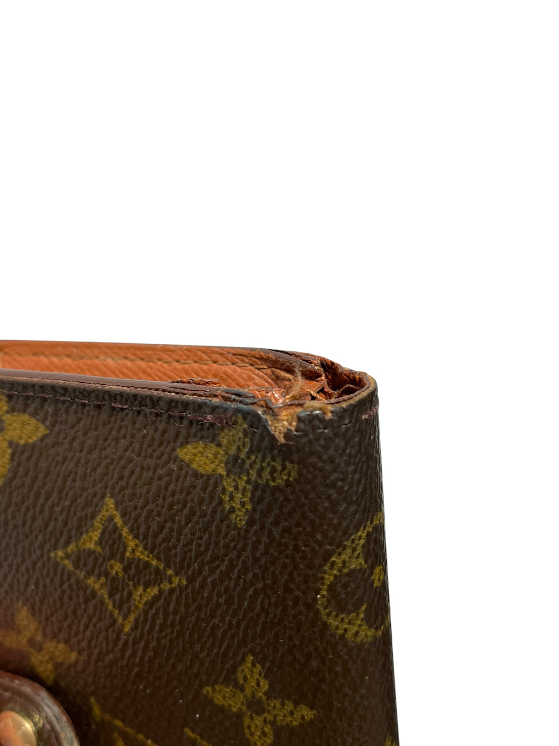 LOUIS VUITTON/Trifold Wallet/Leather/BRW/L's/Monogram French Purse view 7