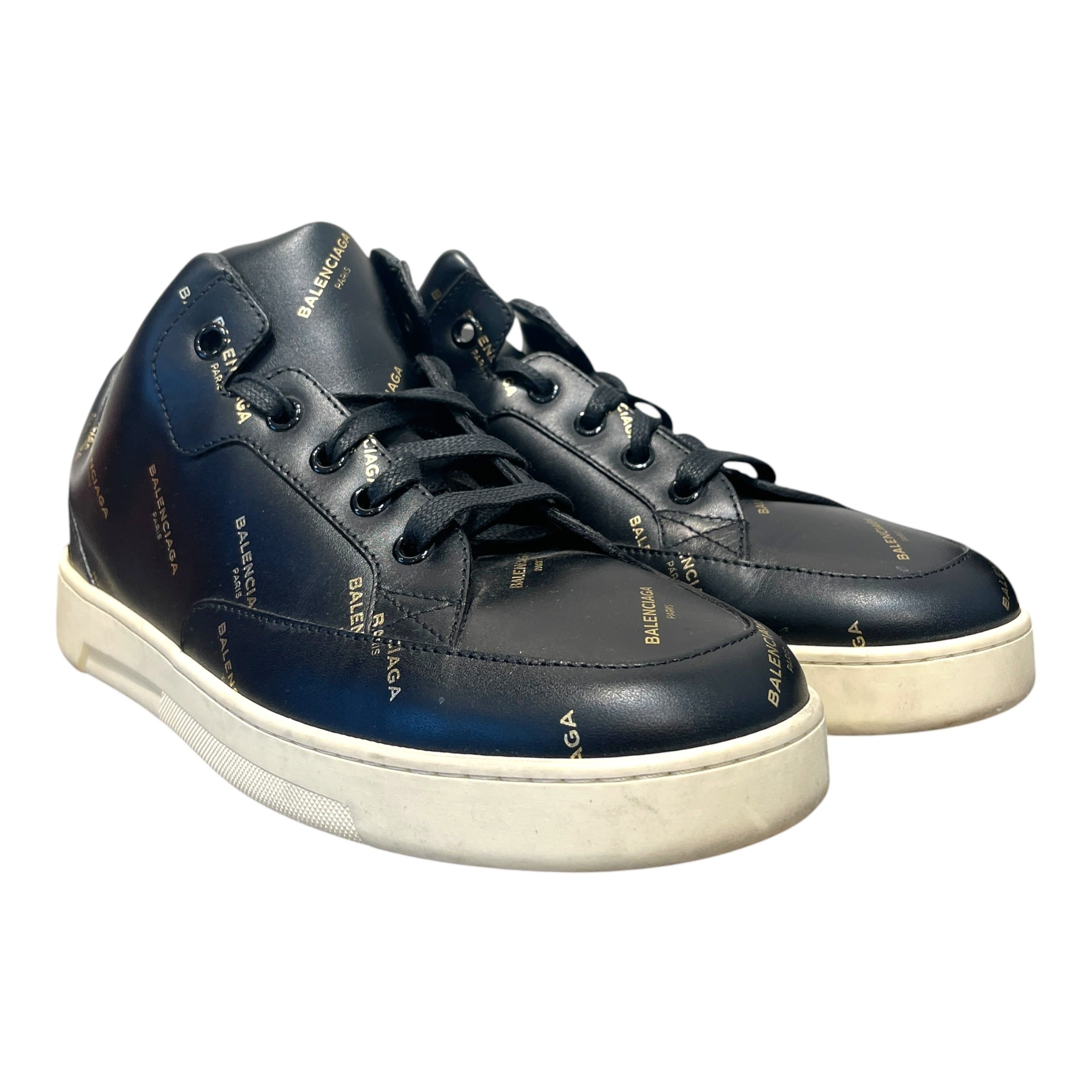 BALENCIAGA/Low-Sneakers/EU 38/Monogram/Leather/BLK/ view 1