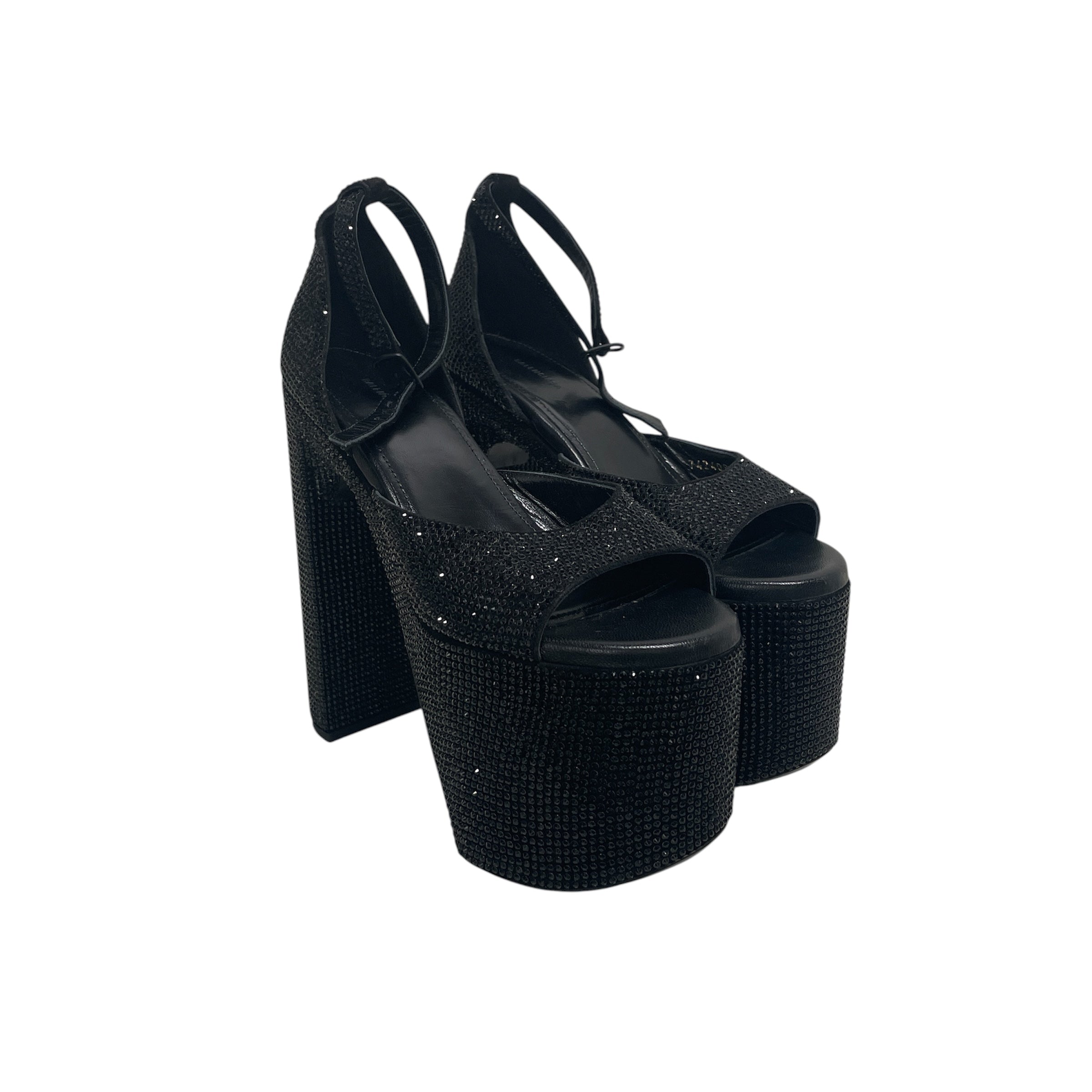 BALENCIAGA/Heels/EU 36/BLK/CRYSTAL SANDAL/ PLATFORM view 1