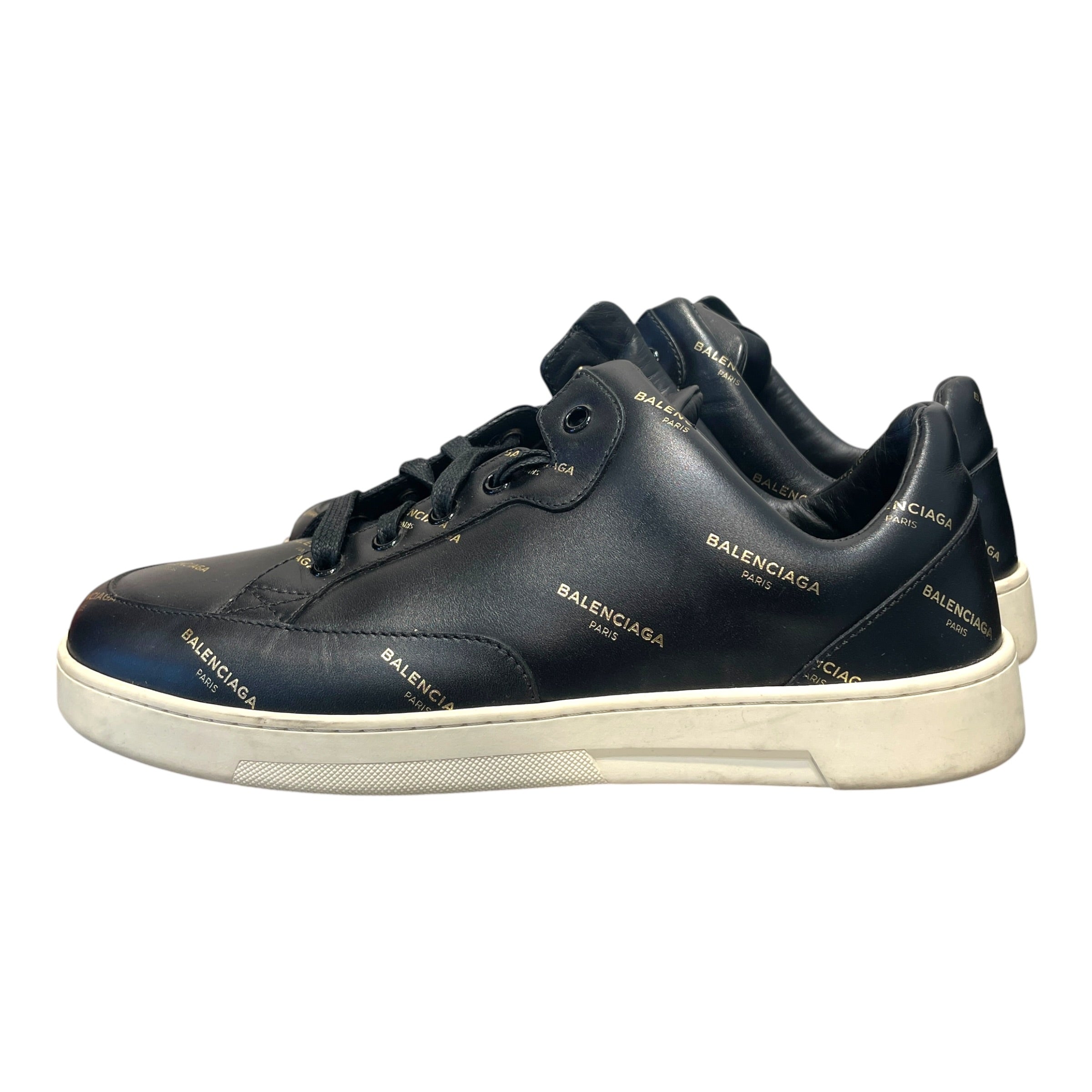BALENCIAGA/Low-Sneakers/EU 38/Monogram/Leather/BLK/ view 3