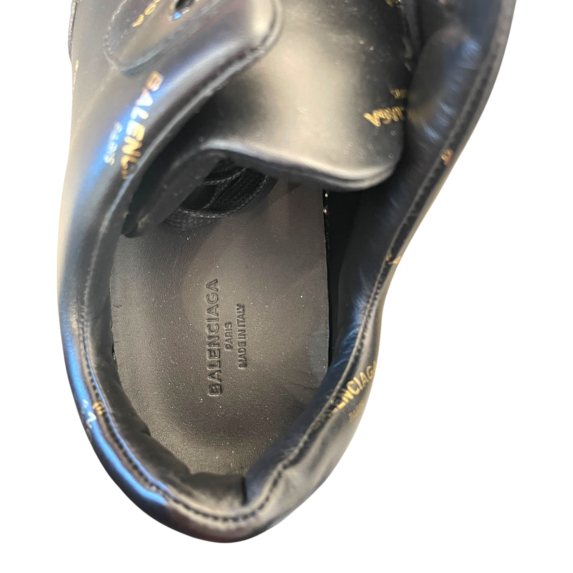 BALENCIAGA/Low-Sneakers/EU 38/Monogram/Leather/BLK/ view 4