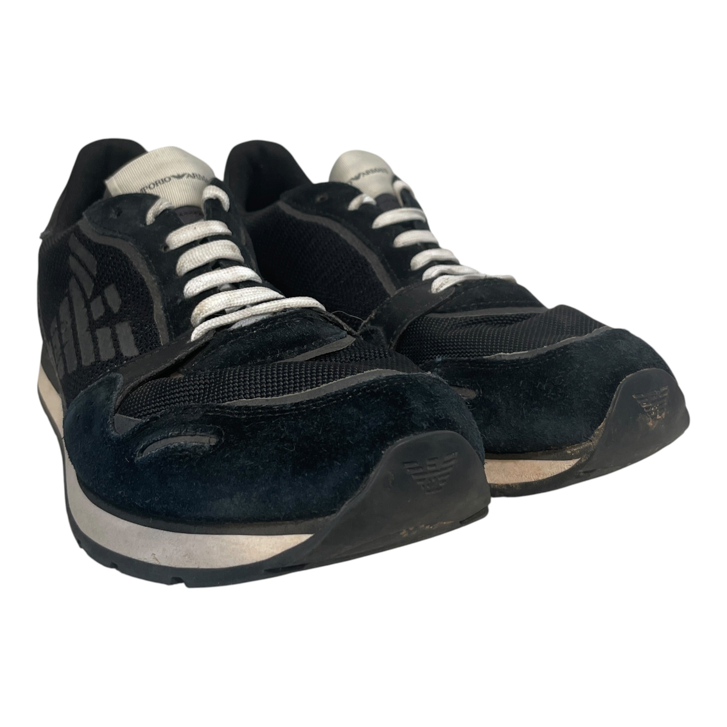 EMPORIO ARMANI/Low-Sneakers/US 9/Cotton/BLK/Runners view 1