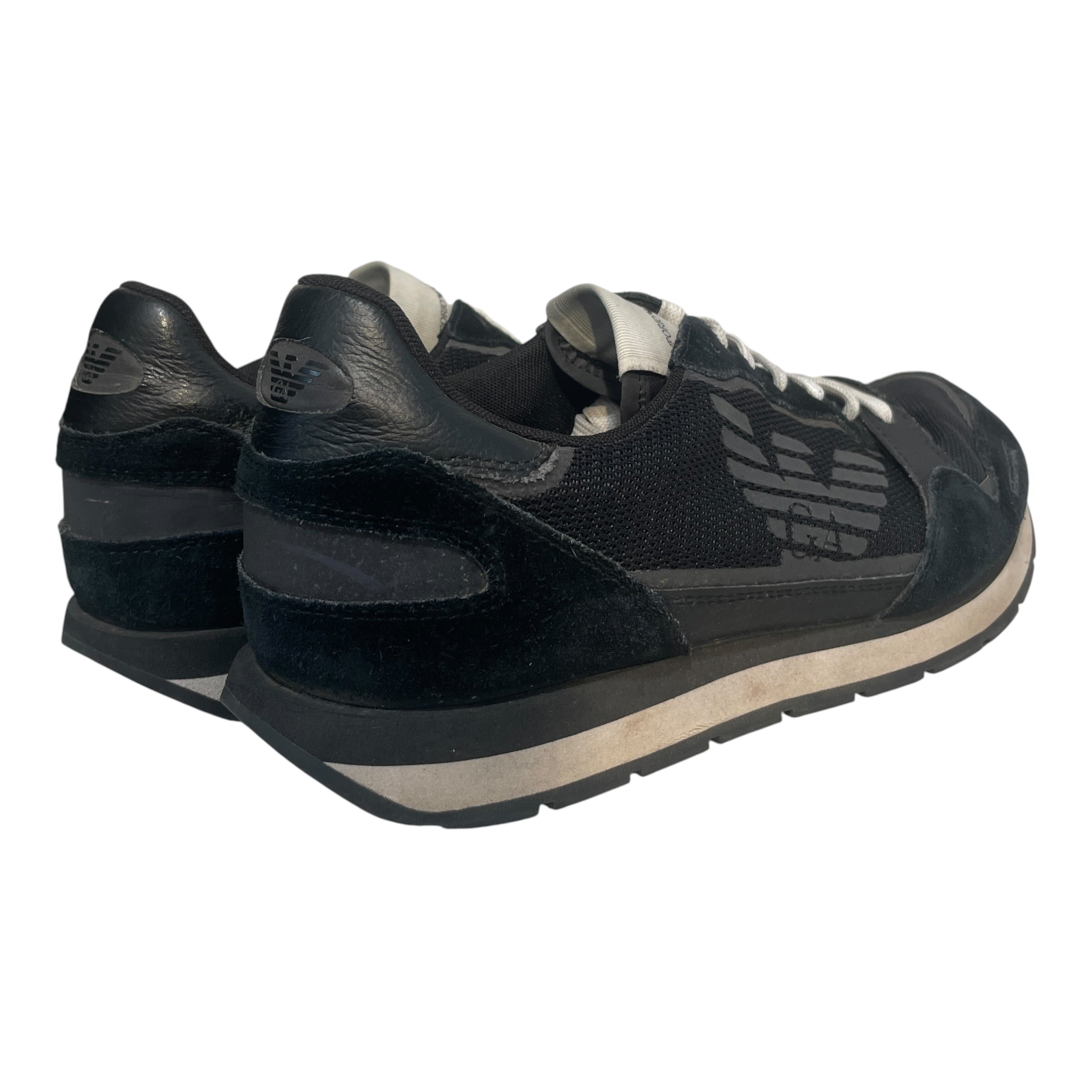 EMPORIO ARMANI/Low-Sneakers/US 9/Cotton/BLK/Runners view 2