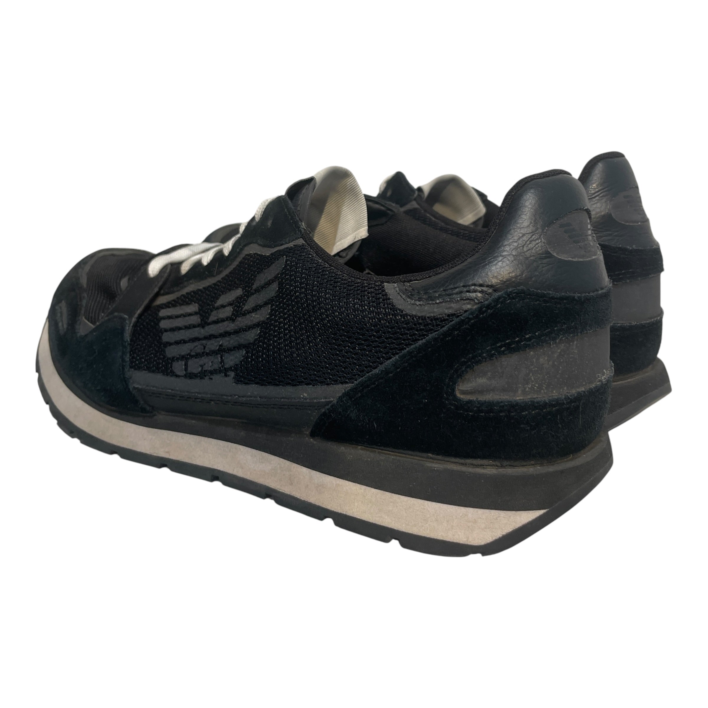 EMPORIO ARMANI/Low-Sneakers/US 9/Cotton/BLK/Runners view 3