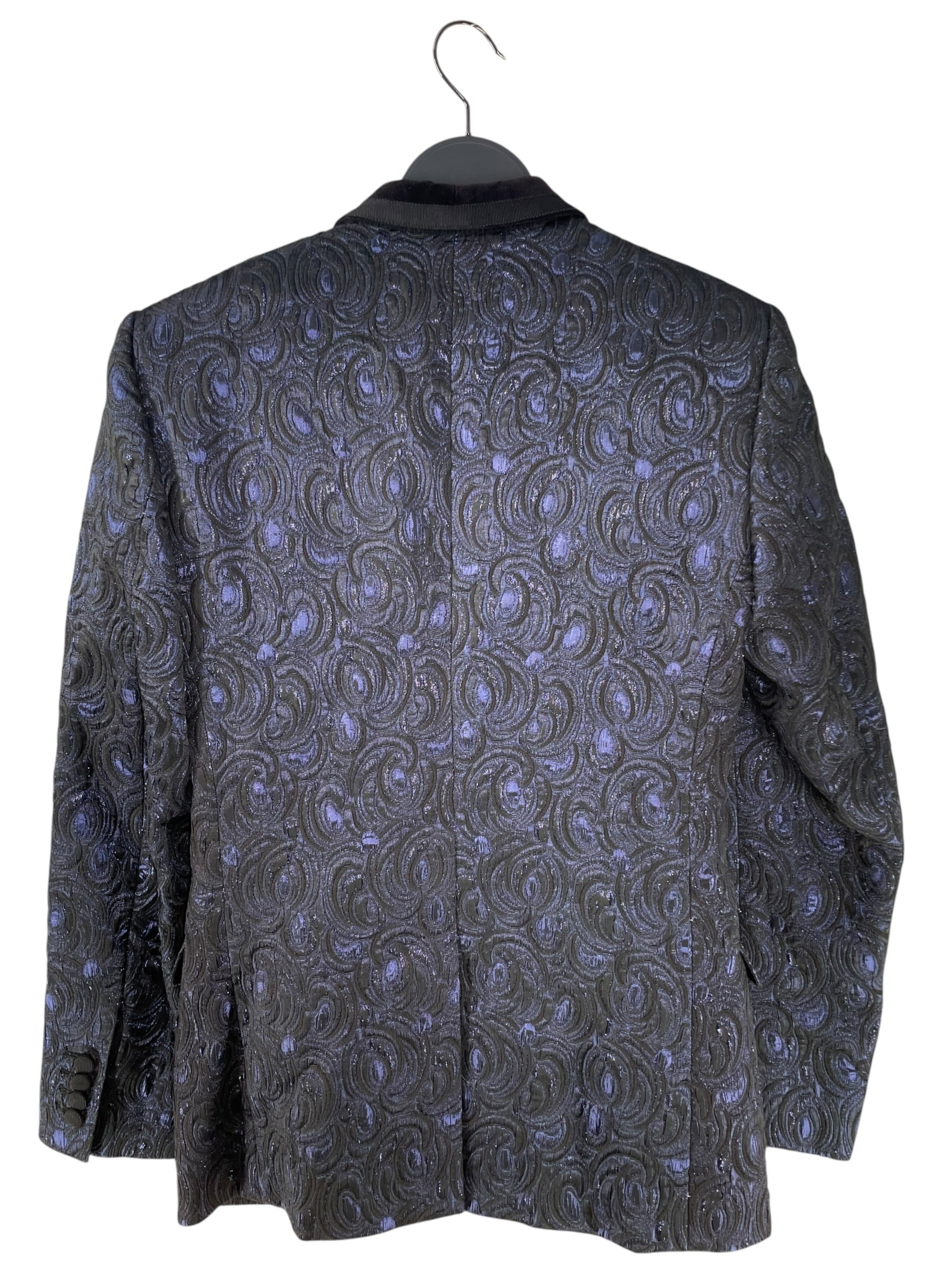 DOLCE&GABBANA/Tailored Jkt/44/Cotton/NVY/Floral Pattern/METALLIC BLUE FLORAL BLAZER view 2