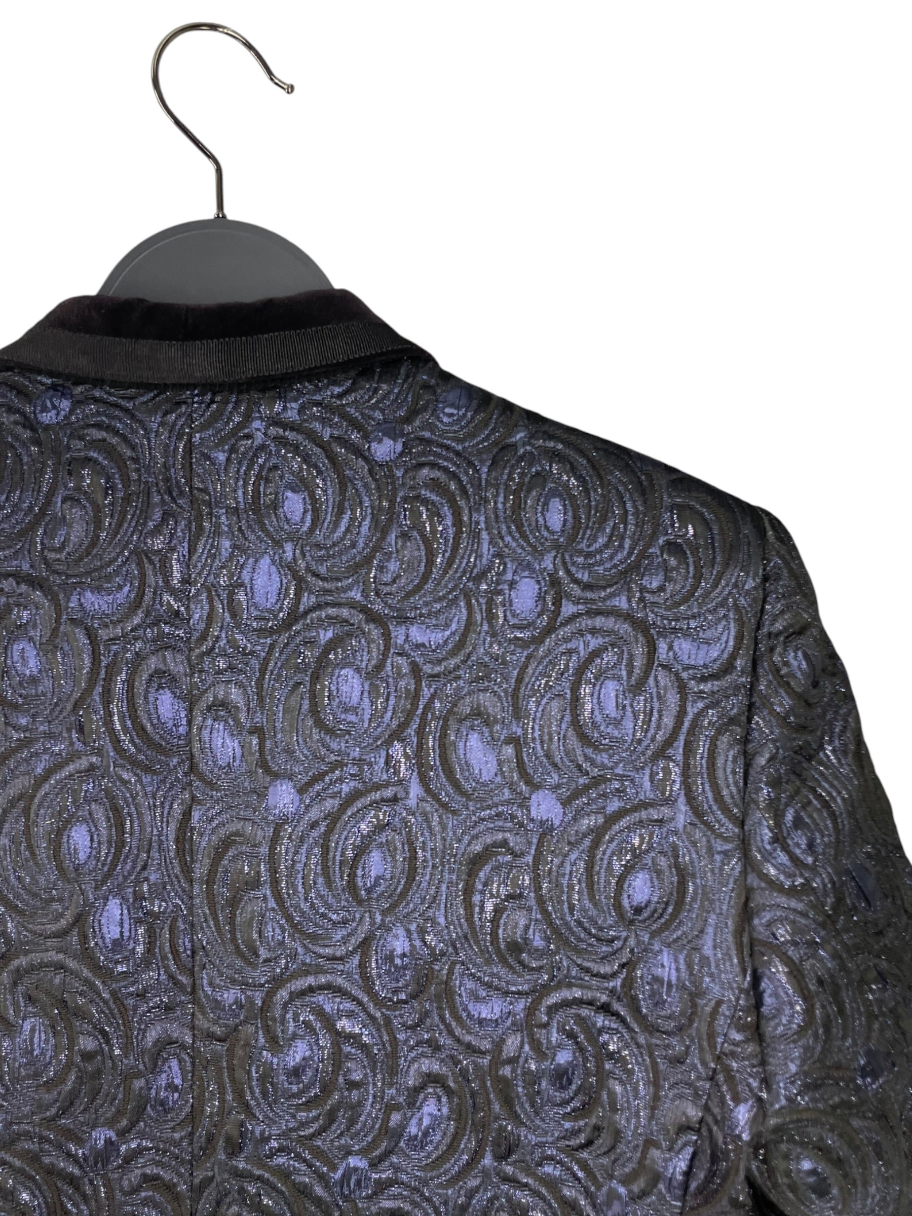 DOLCE&GABBANA/Tailored Jkt/44/Cotton/NVY/Floral Pattern/METALLIC BLUE FLORAL BLAZER view 4