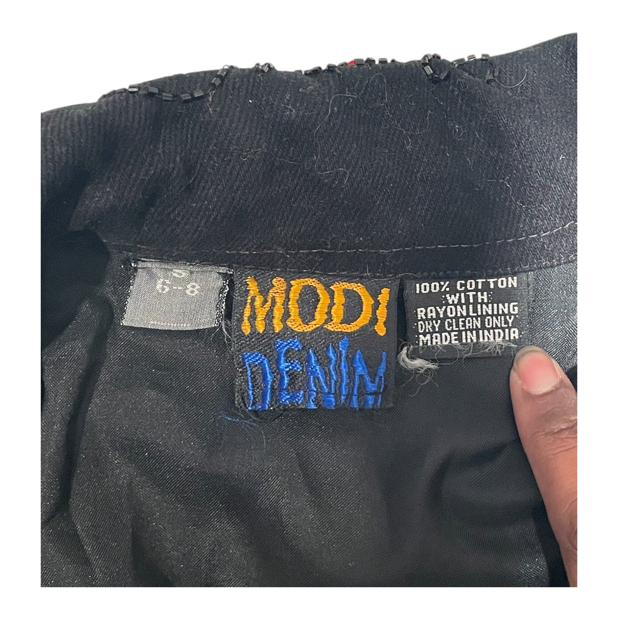 Modi Denim/Denim Jkt/S/All Over Print/Denim/BLK/Modi Denim all over patchwork view 3