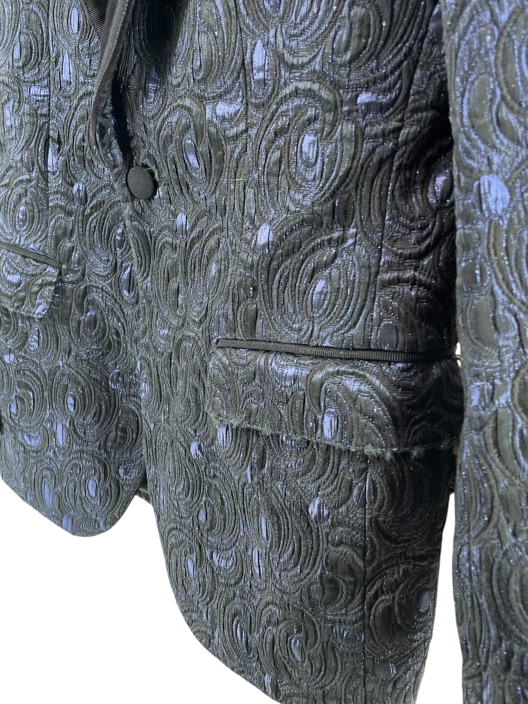 DOLCE&GABBANA/Tailored Jkt/44/Cotton/NVY/Floral Pattern/METALLIC BLUE FLORAL BLAZER view 6