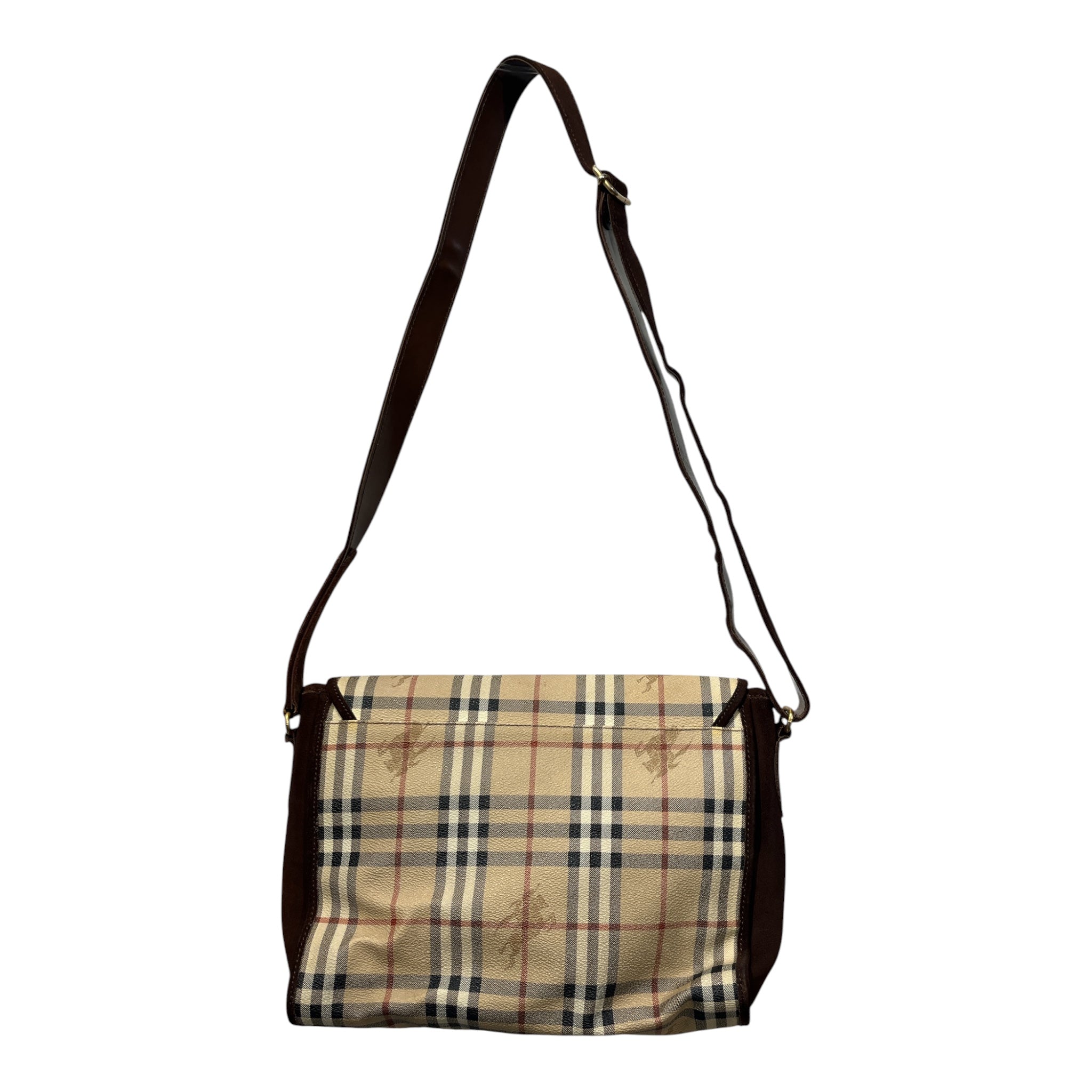 BURBERRYS/Cross Body Bag/Plaid/Leather/CRM/GOLDBURBERRYSHORSE-BRWSUEDE view 2