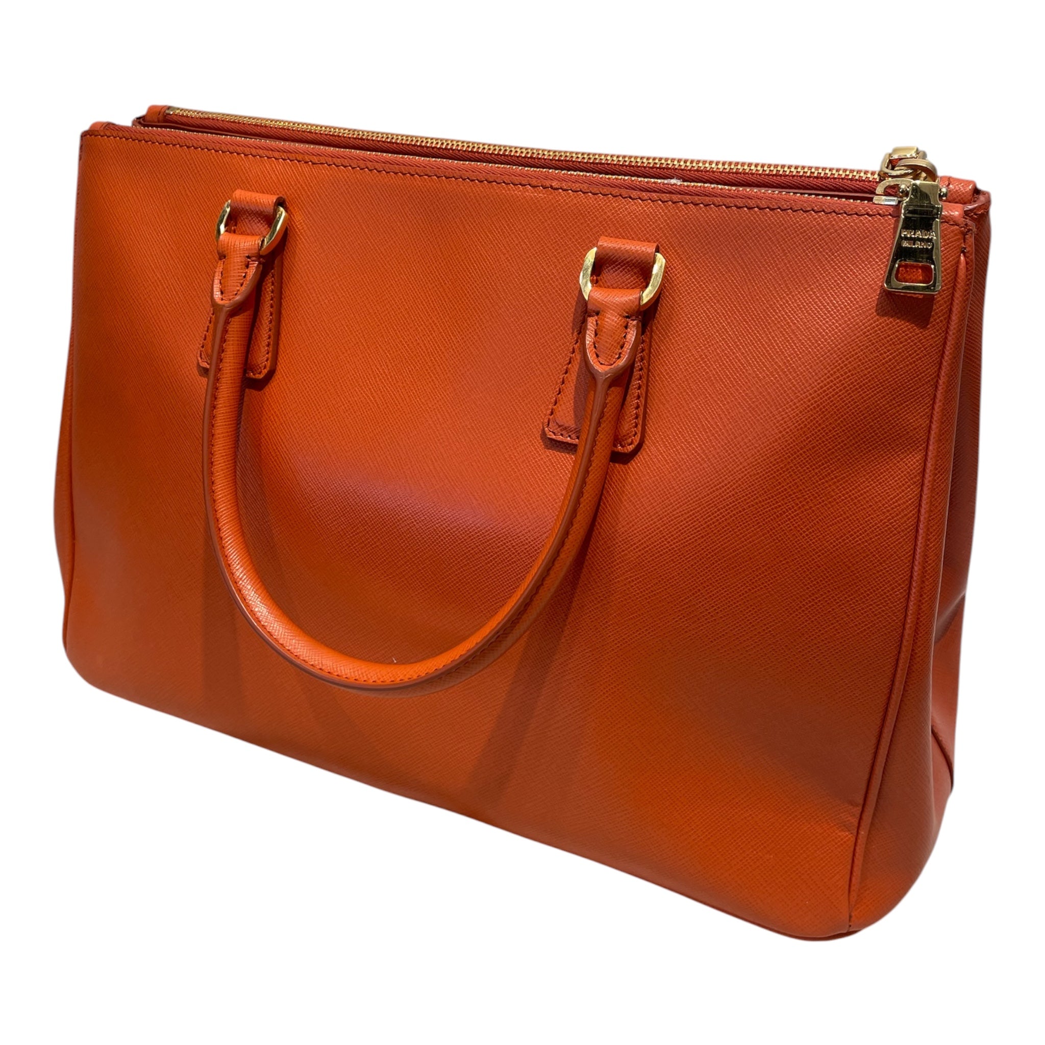 PRADA/Hand Bag/Leather/ORN/Saffiano Lux Galleria view 2