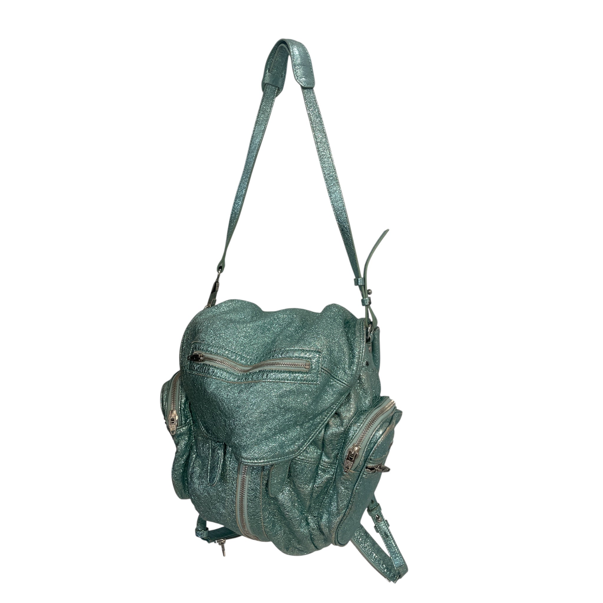 Alexander Wang/Backpack/Glitter/Leather/BLU/METALLIC BACKPACK view 1