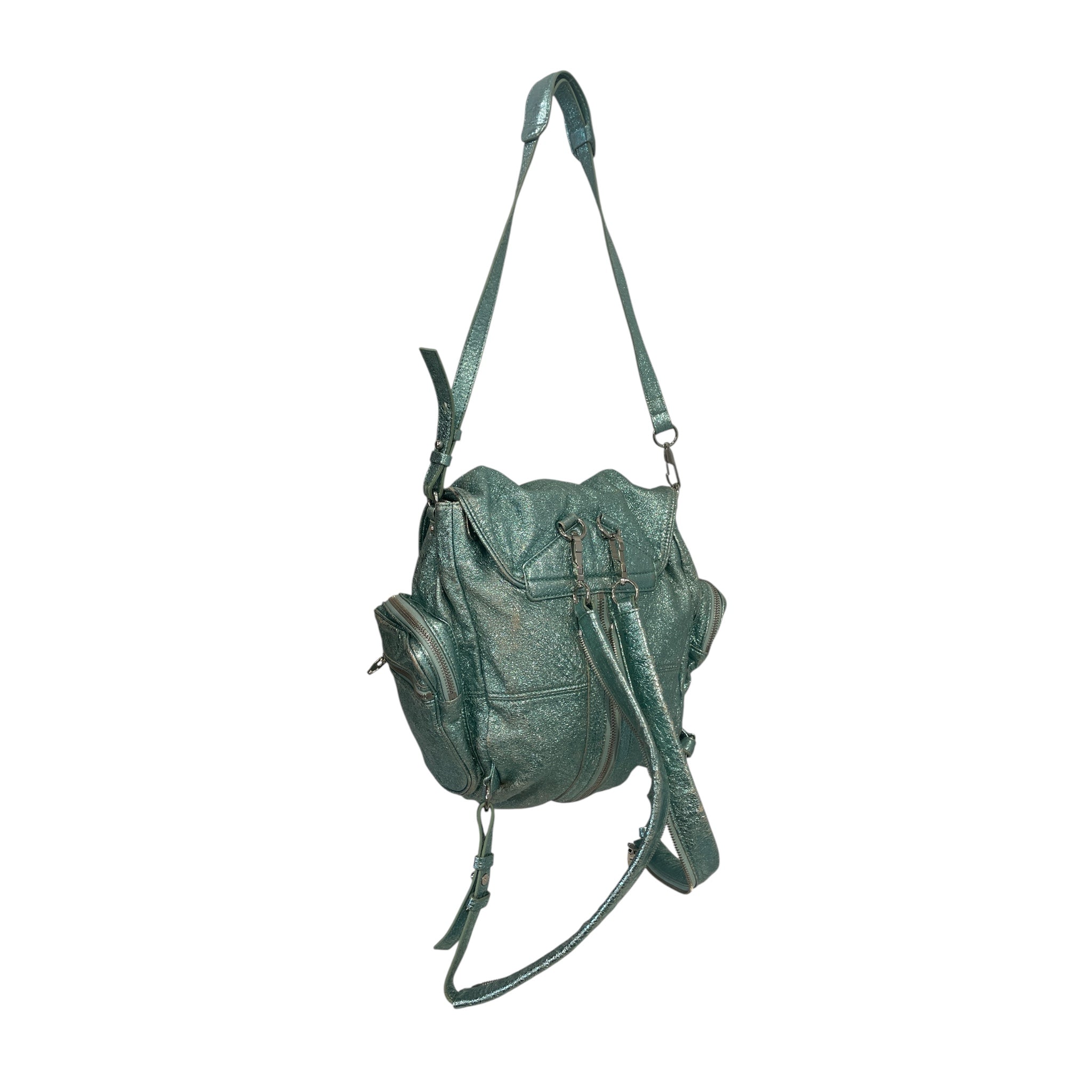 Alexander Wang/Backpack/Glitter/Leather/BLU/METALLIC BACKPACK view 2