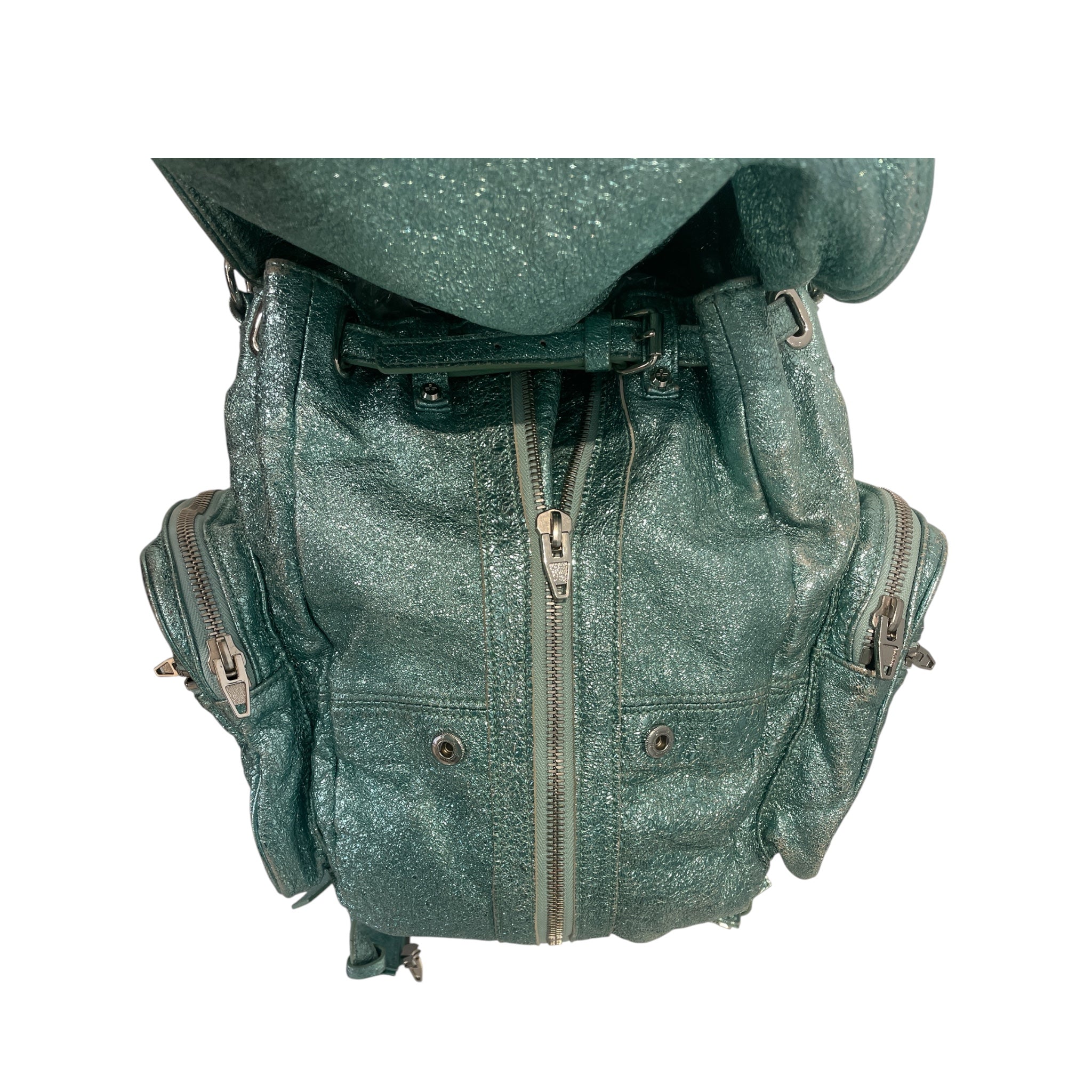 Alexander Wang/Backpack/Glitter/Leather/BLU/METALLIC BACKPACK view 3