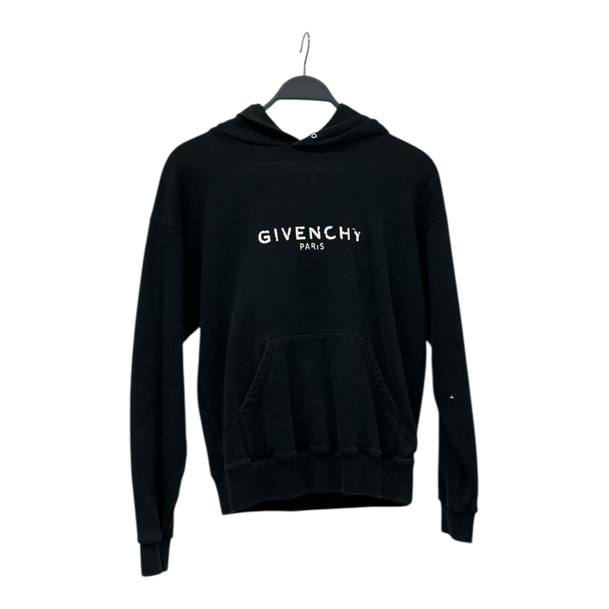 GIVENCHY/Hoodie/XS/Cotton/BLK/DISTRESSED LOGO view 1