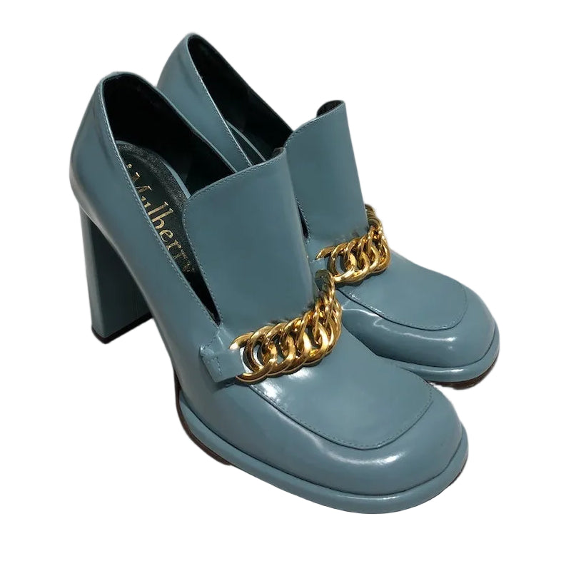 MULBERRY/Heels/EU 38.5/BLU/BABY BLUE WITH GOLD CHAIN view 1