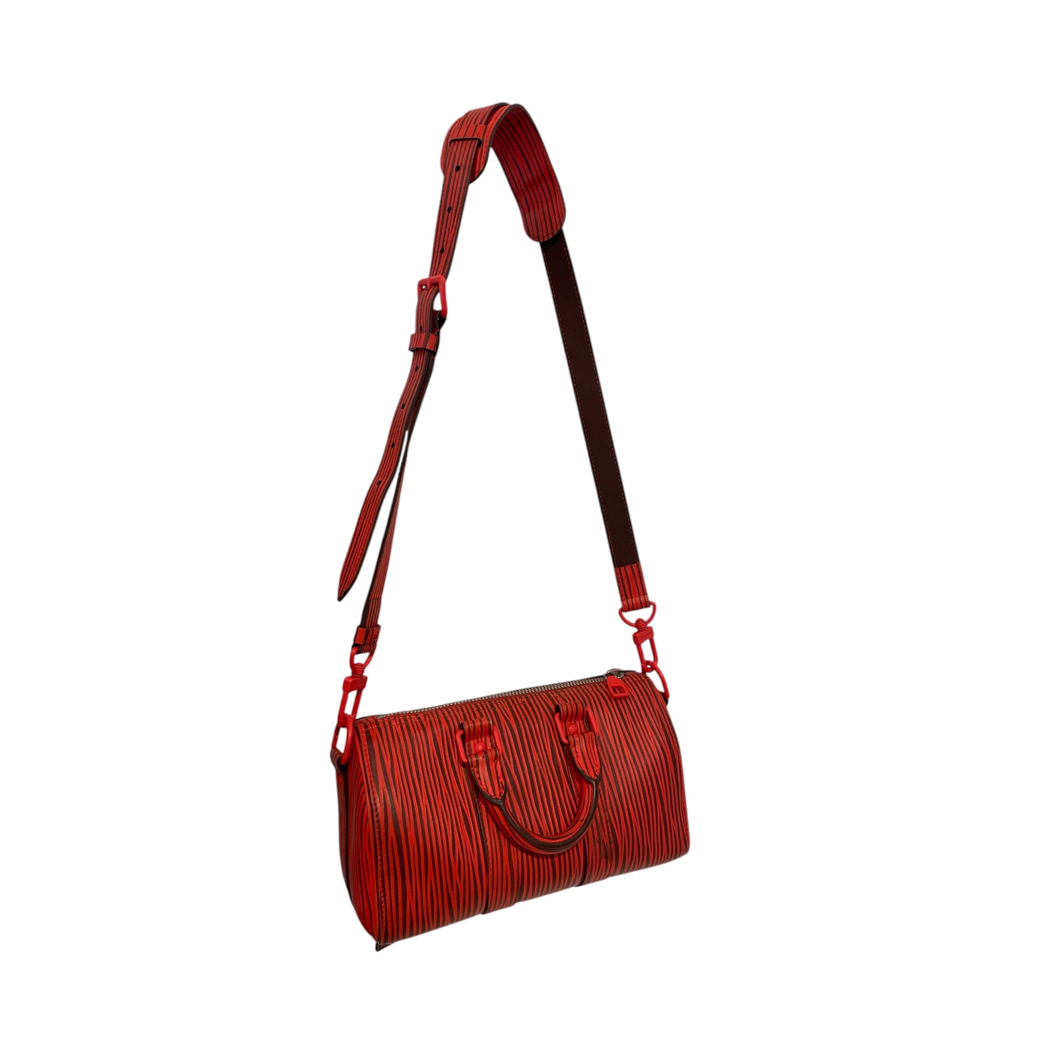 LOUIS VUITTON/Cross Body Bag/Stripe/Leather/ORN/louis vuitton park seo keepall view 2