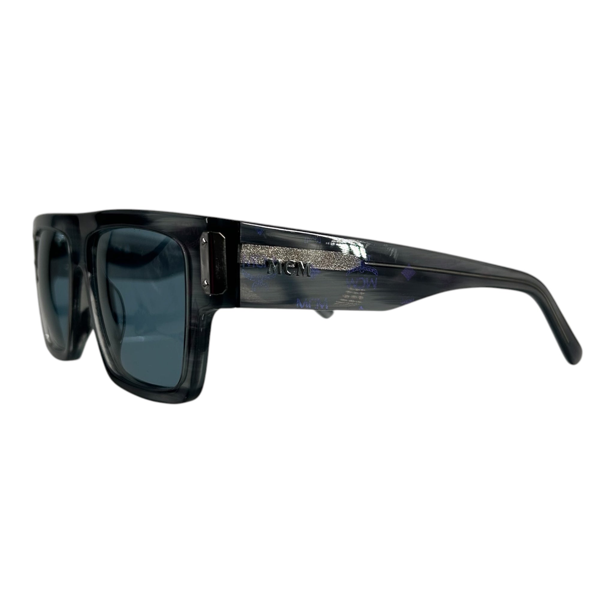 MCM/Sunglasses/Plastic/GRY/M's/BLU LOGOS CLEAR view 2