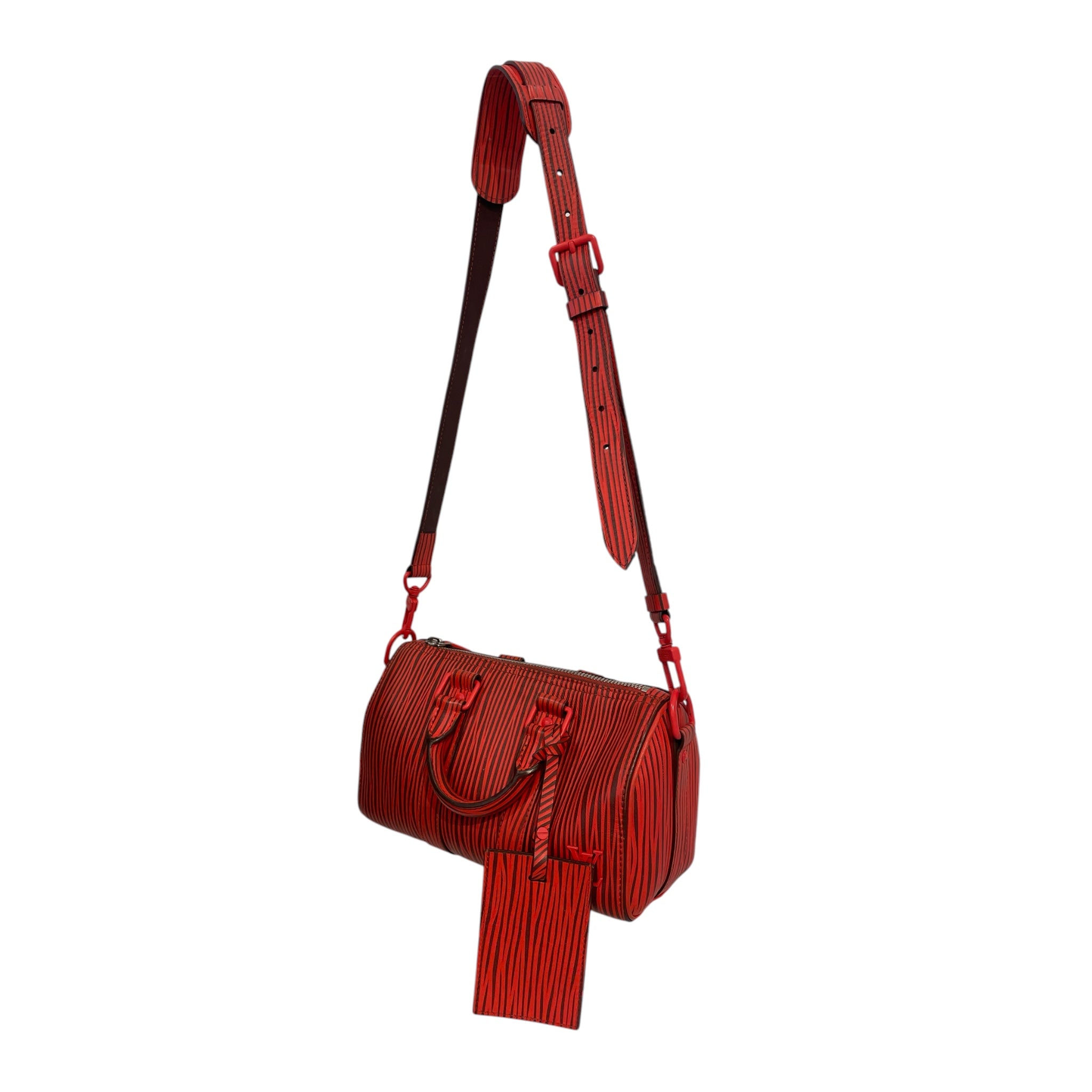 LOUIS VUITTON/Cross Body Bag/Stripe/Leather/ORN/louis vuitton park seo keepall view 1