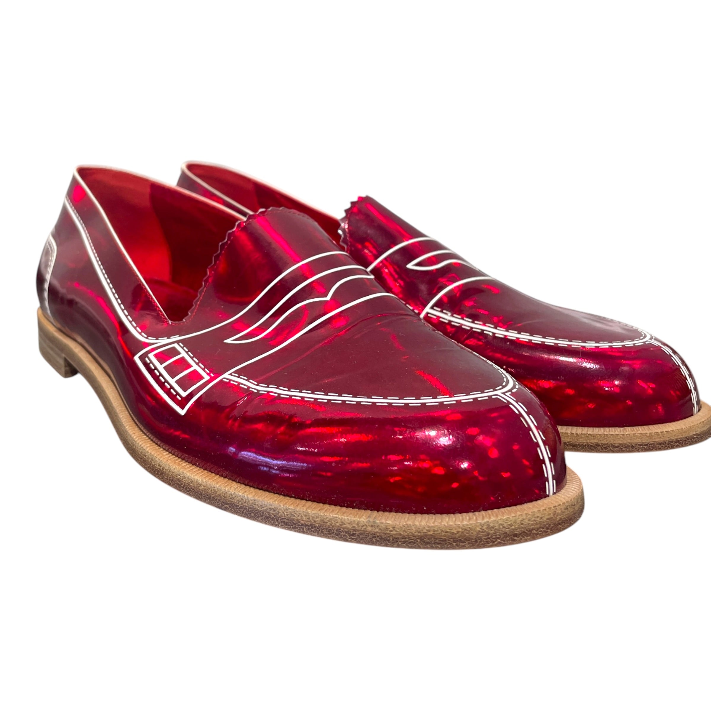 Christian Louboutin/Dress Shoes/EU 38.5/Iridescent/Polyester/RED/Mocalaureat Loafers view 1