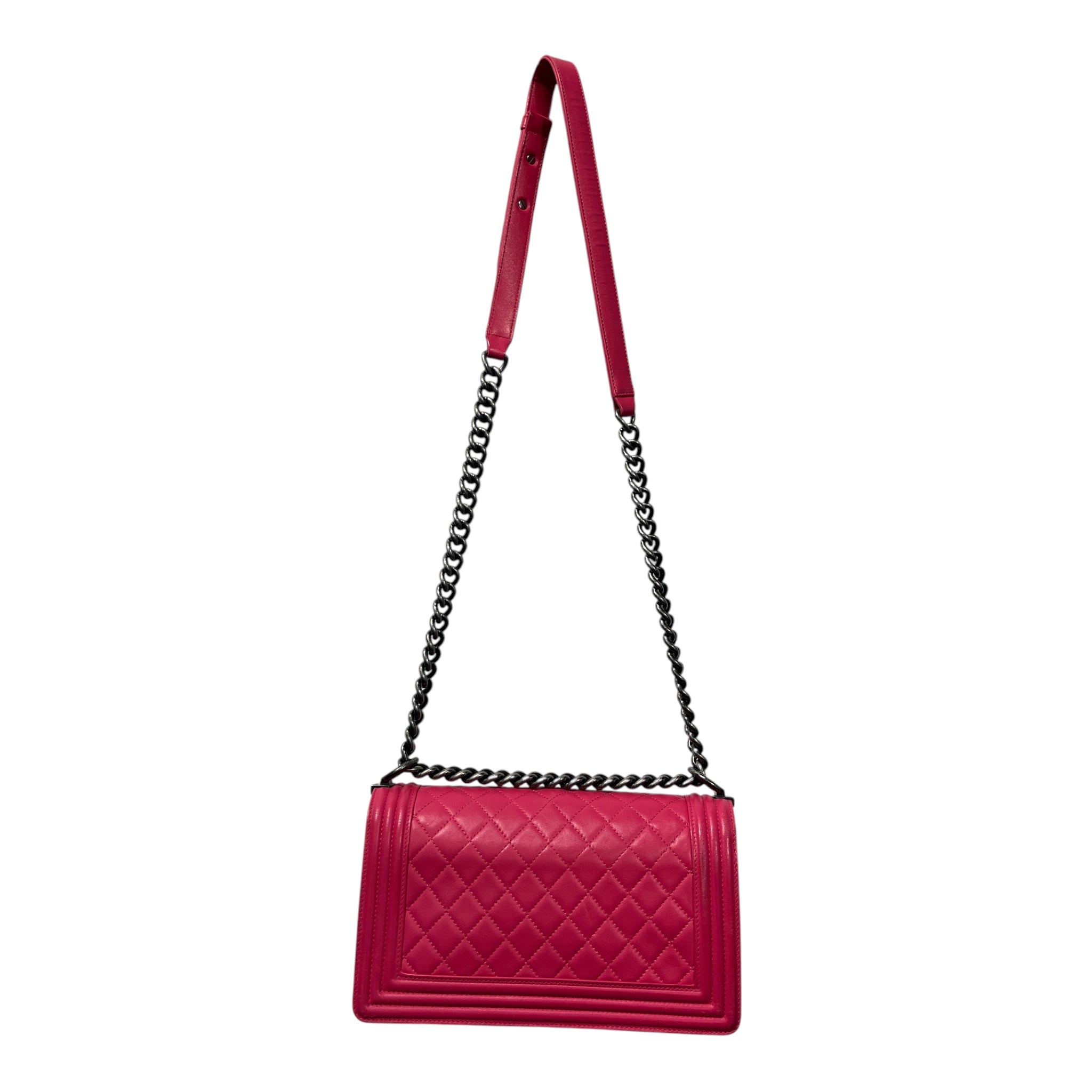 CHANEL/Cross Body Bag/Leather/PNK/BOYFLAP-HOTPNK view 2