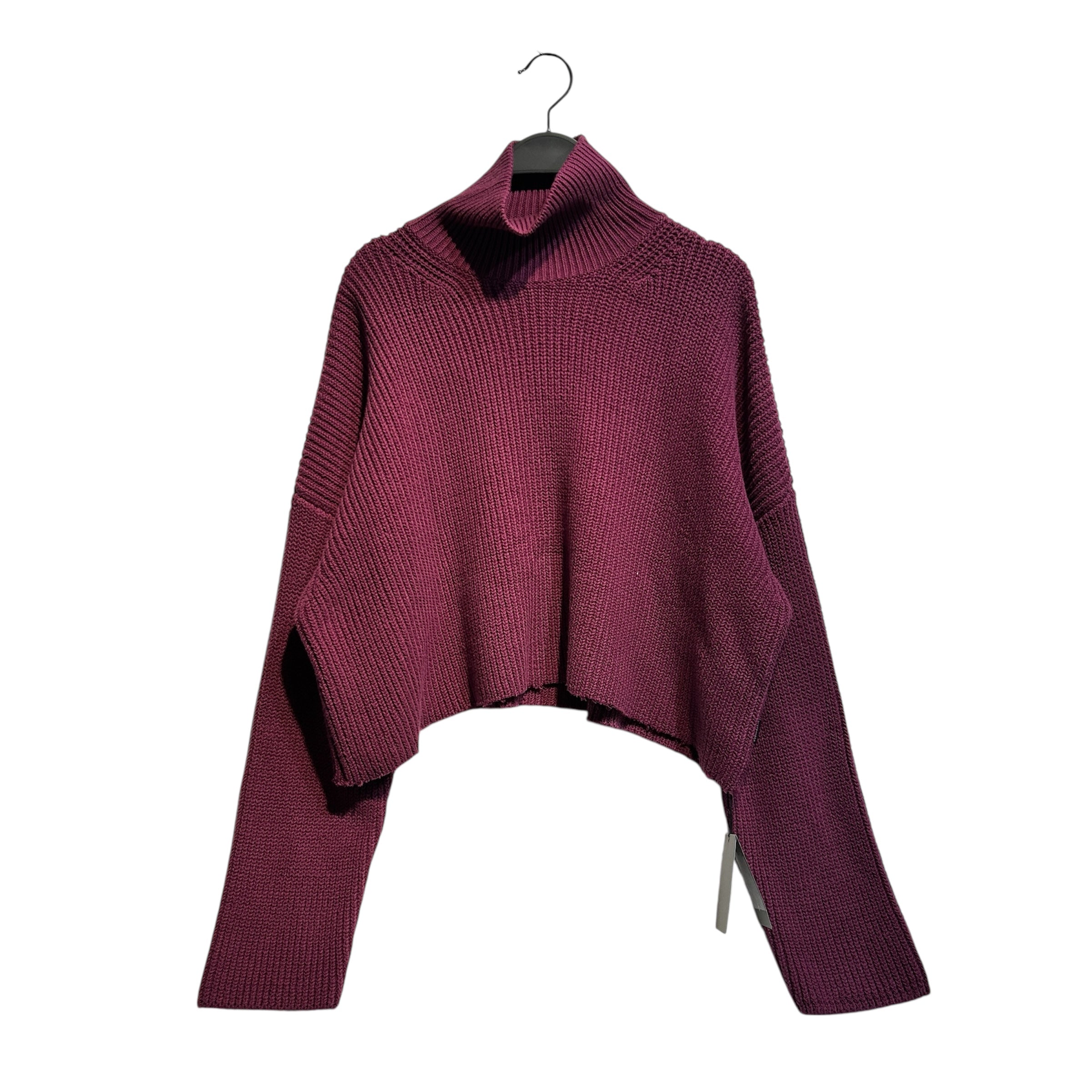 BALENCIAGA/Heavy Sweater/XS/Cotton/PPL/Cropped Ribbed Knit Sweater view 1
