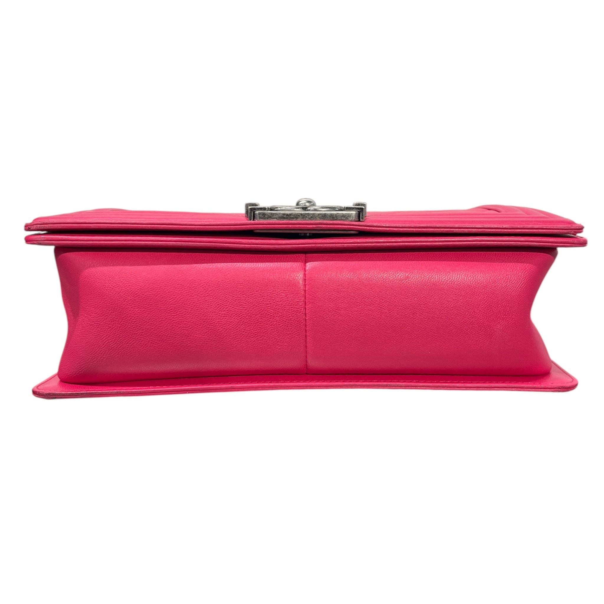 CHANEL/Cross Body Bag/Leather/PNK/BOYFLAP-HOTPNK view 3