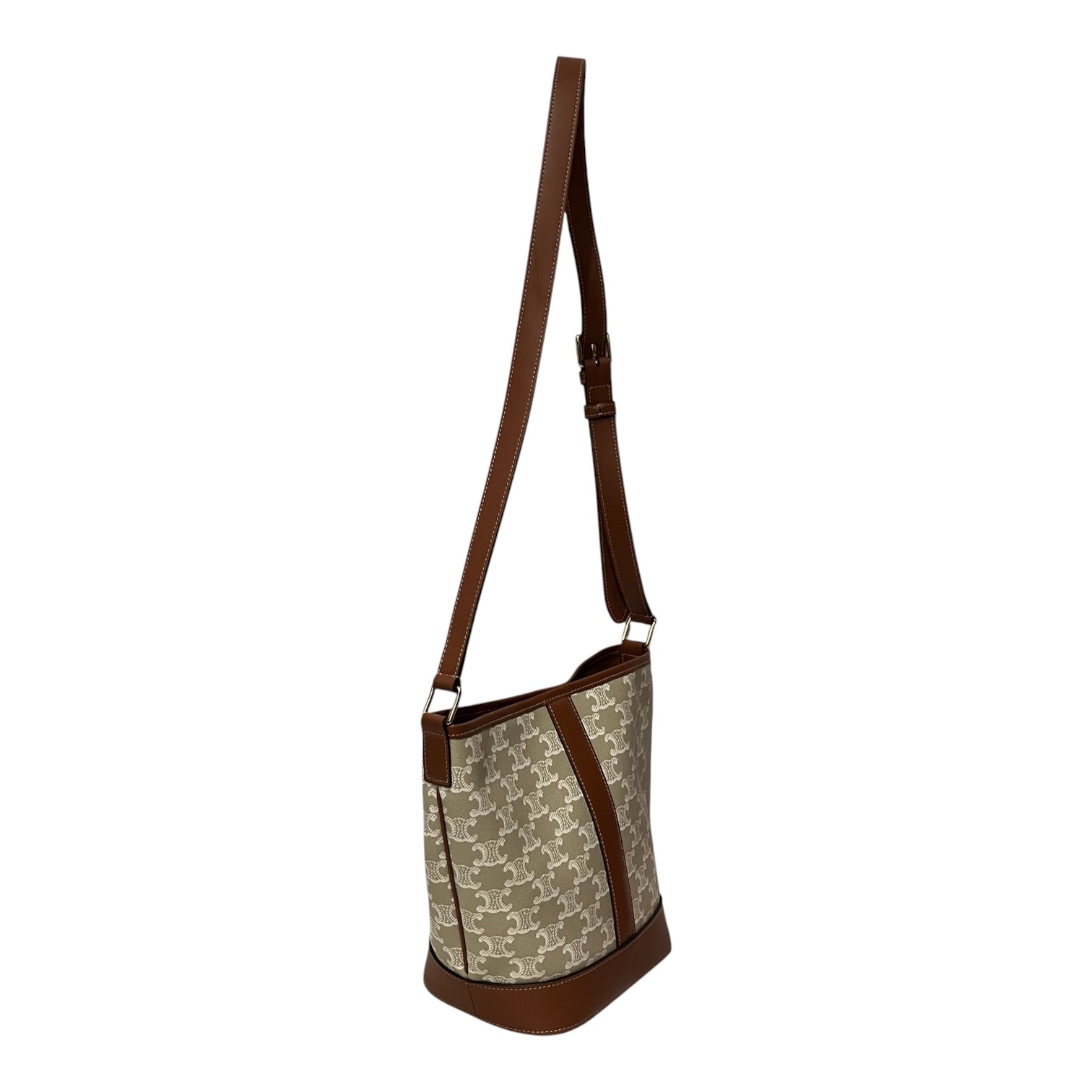 CELINE/Basket Bag/Leather/BEG/triomphe bucket view 3