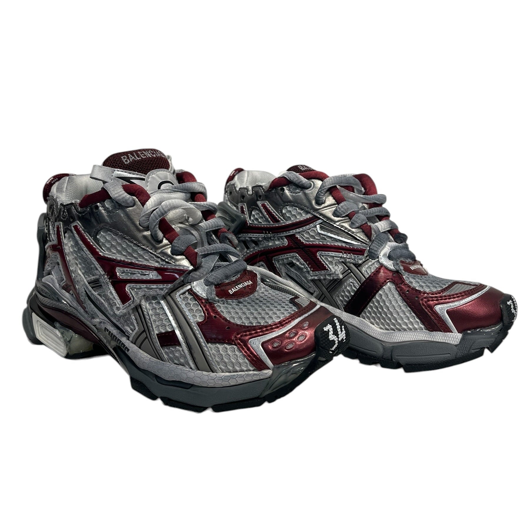 BALENCIAGA/Hi-Sneakers/EU 34/GRY/GREY AND MAROON  RUNNERS view 1