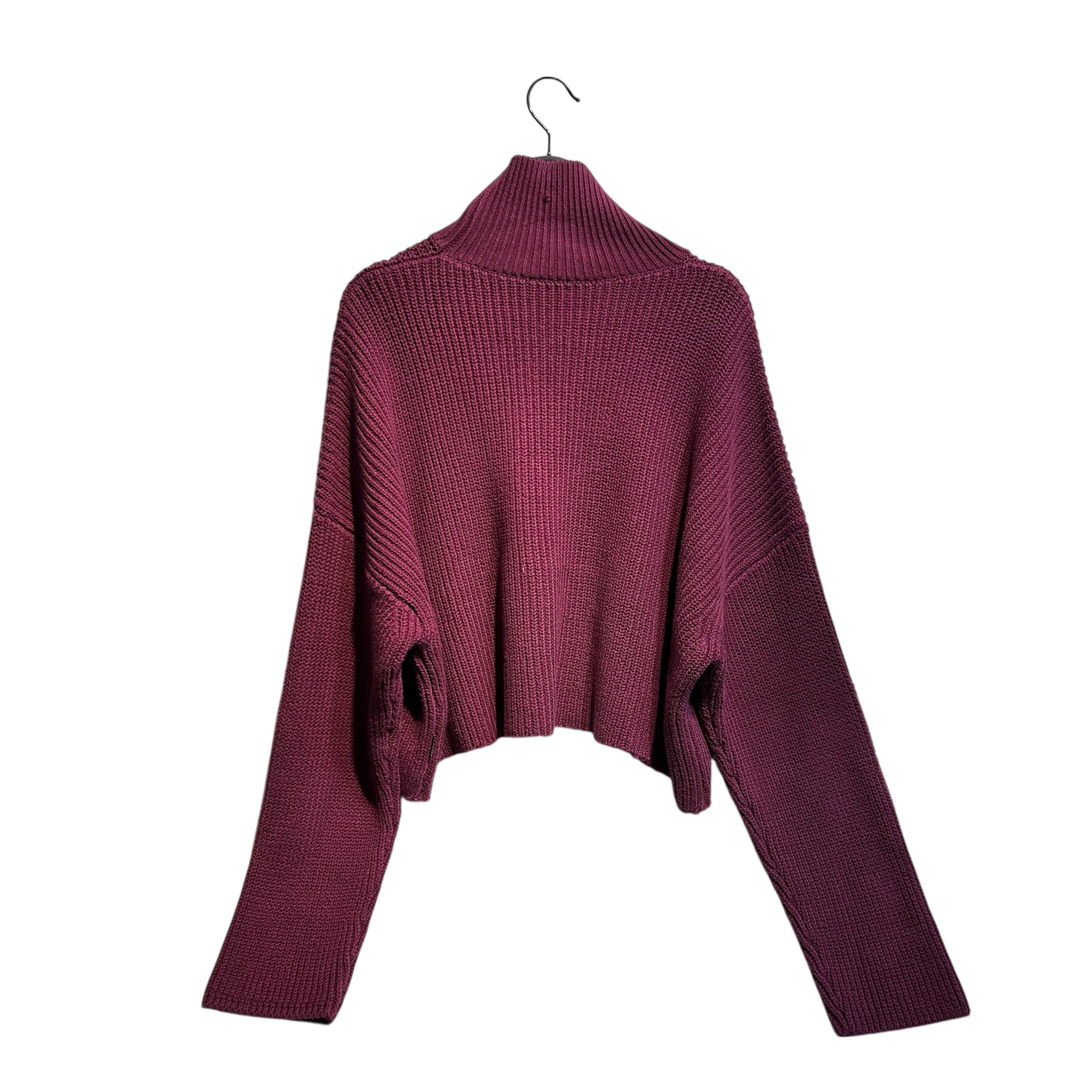 BALENCIAGA/Heavy Sweater/XS/Cotton/PPL/Cropped Ribbed Knit Sweater view 2