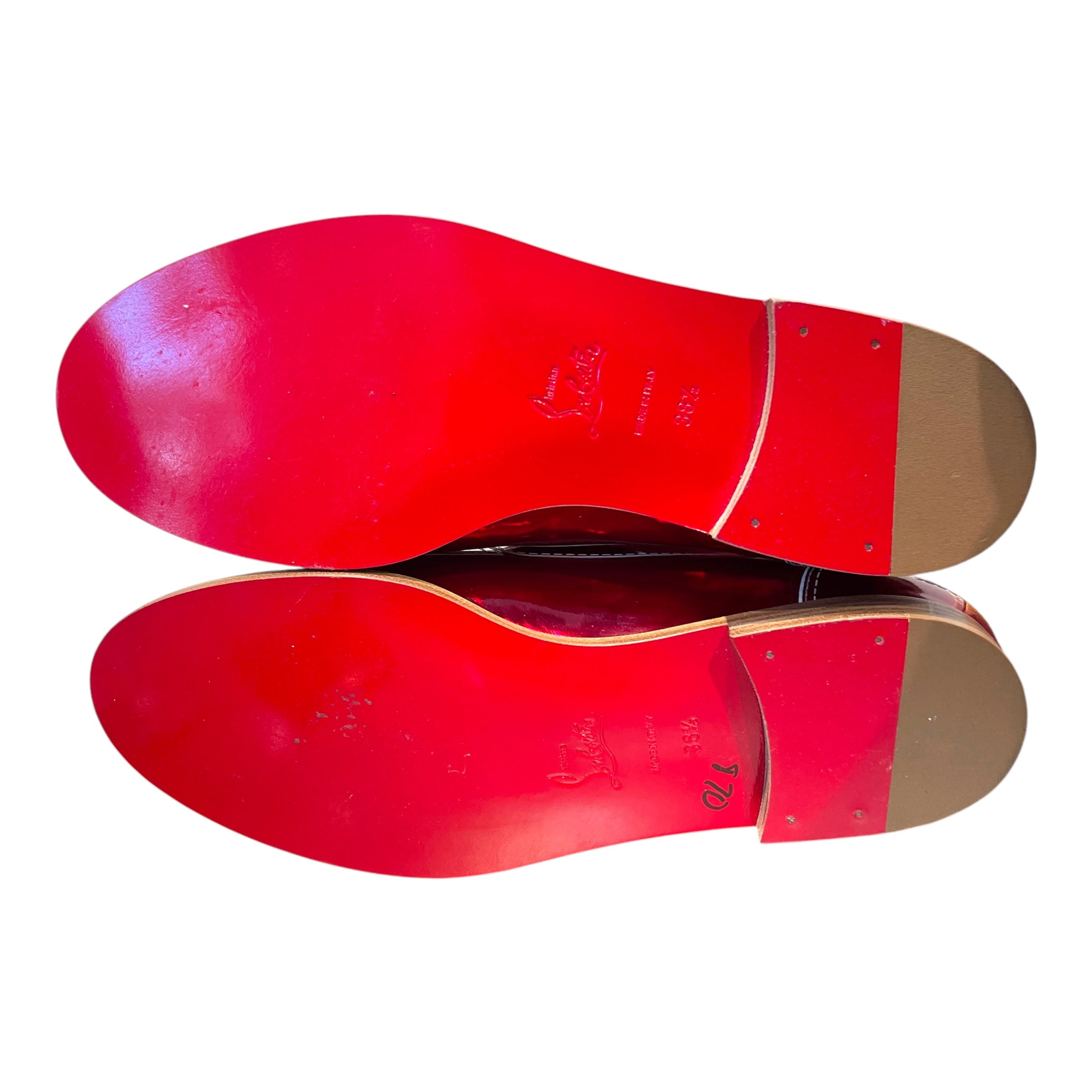 Christian Louboutin/Dress Shoes/EU 38.5/Iridescent/Polyester/RED/Mocalaureat Loafers view 5