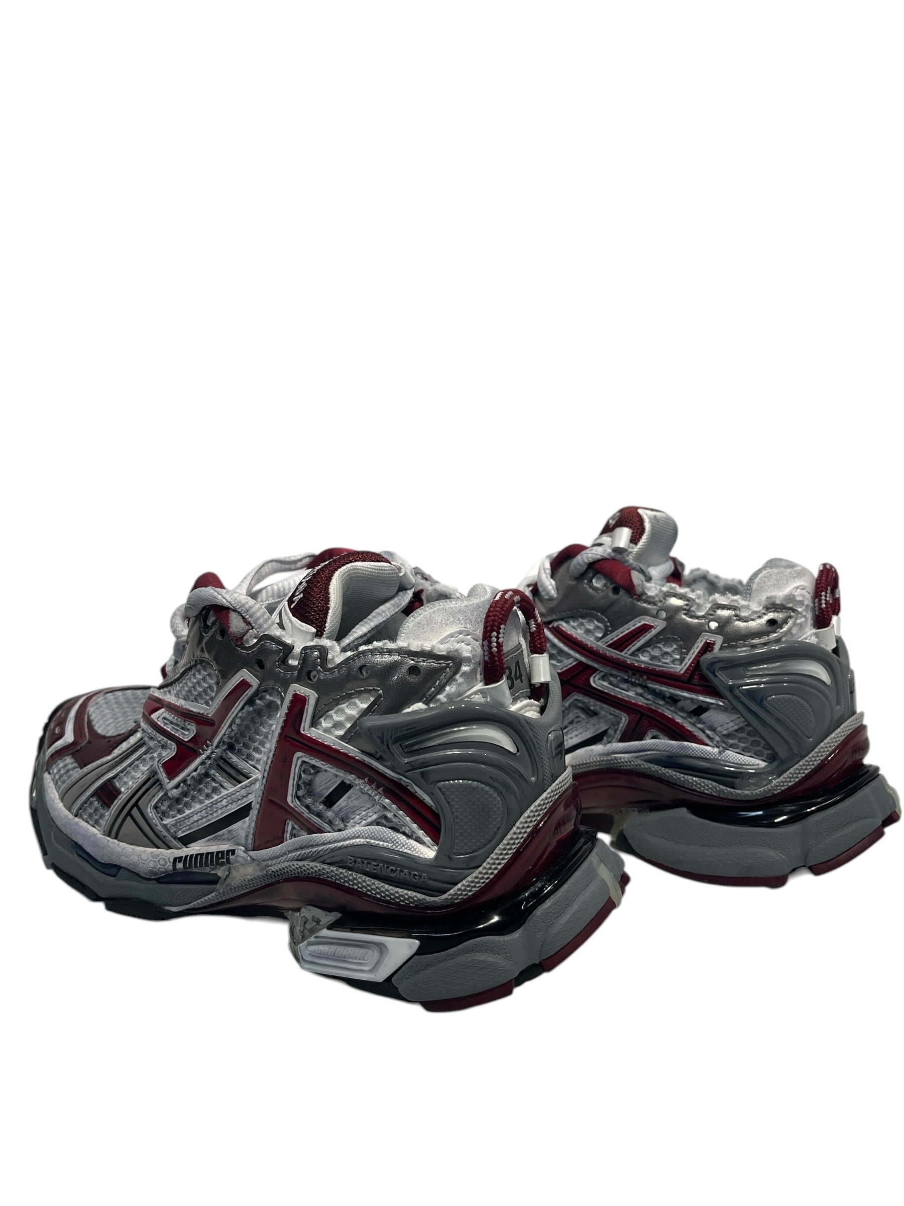 BALENCIAGA/Hi-Sneakers/EU 34/GRY/GREY AND MAROON  RUNNERS view 2