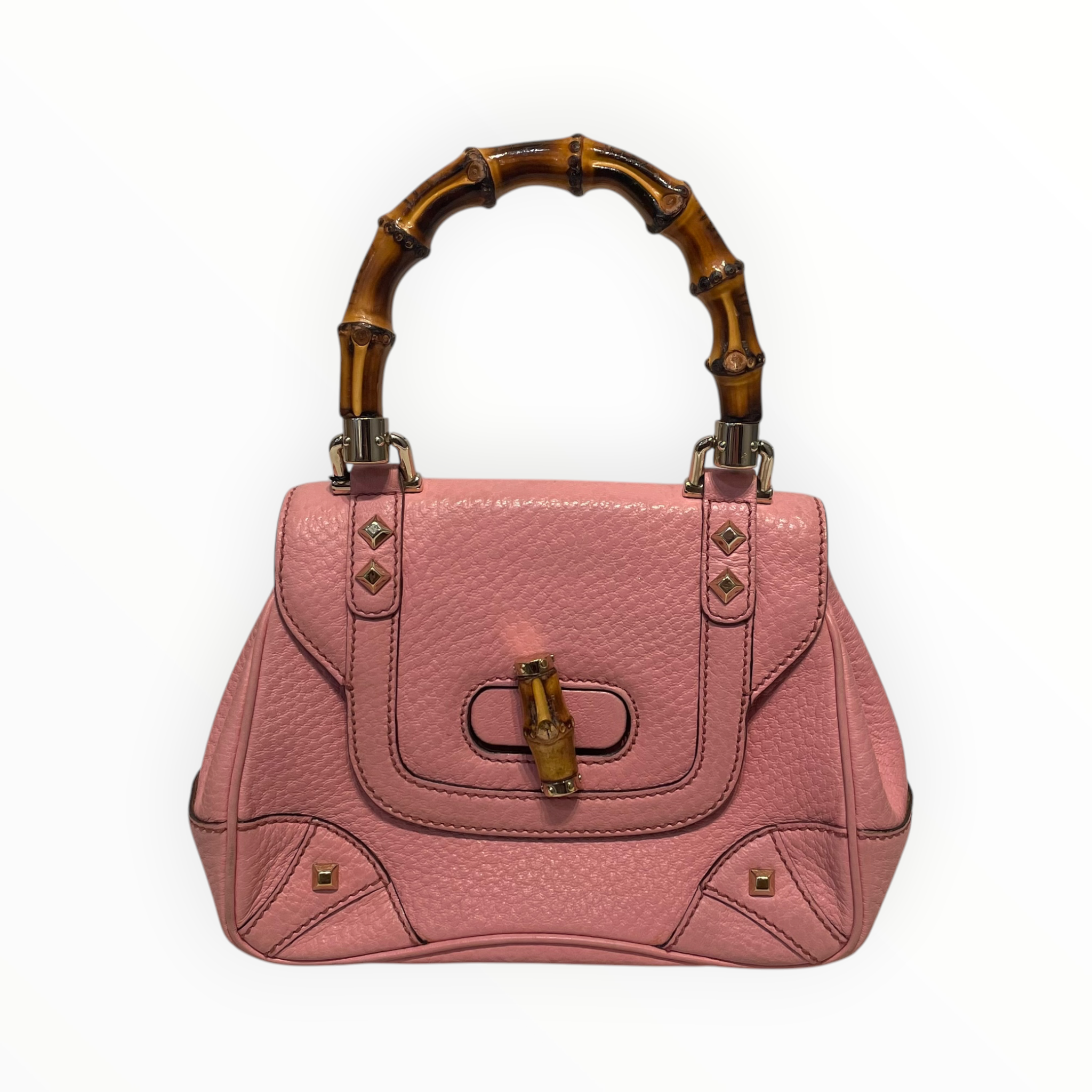 GUCCI/Hand Bag/Leather/PNK/bamboo top handle view 1