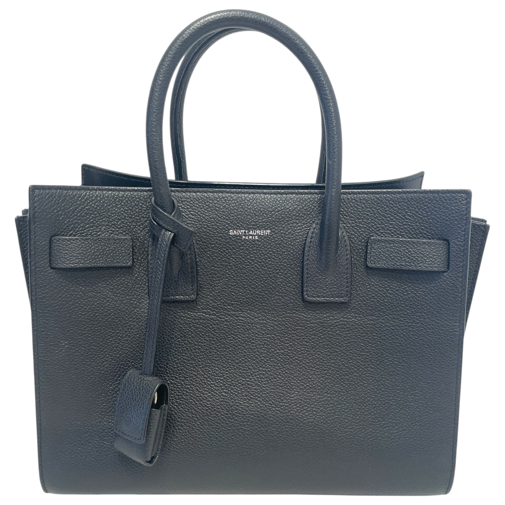 YVES SAINT LAURENT/Hand Bag/Leather/BLK/Sac De Jour Top Handle Bag view 1