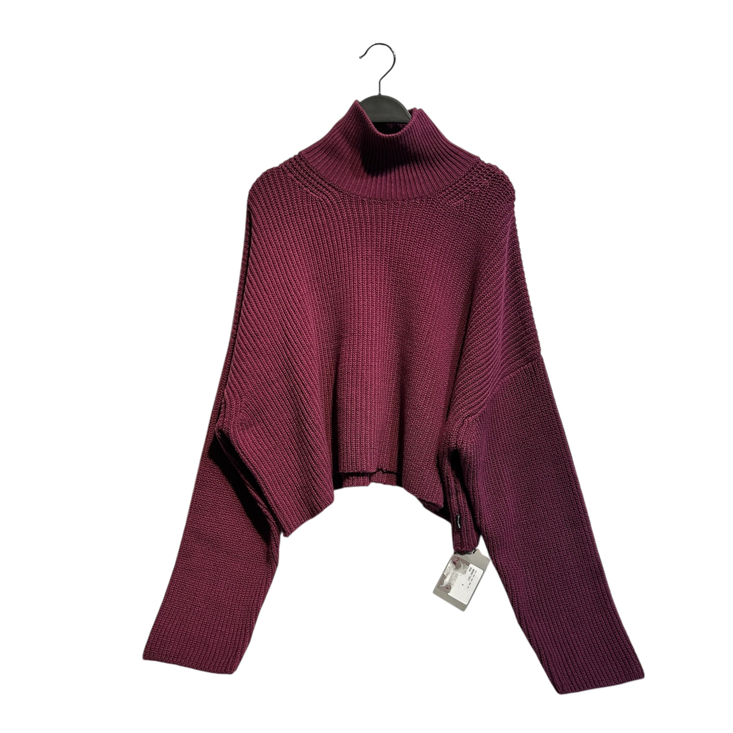 BALENCIAGA/Heavy Sweater/S/Cotton/PPL/Cropped Ribbed Knit Sweater view 1