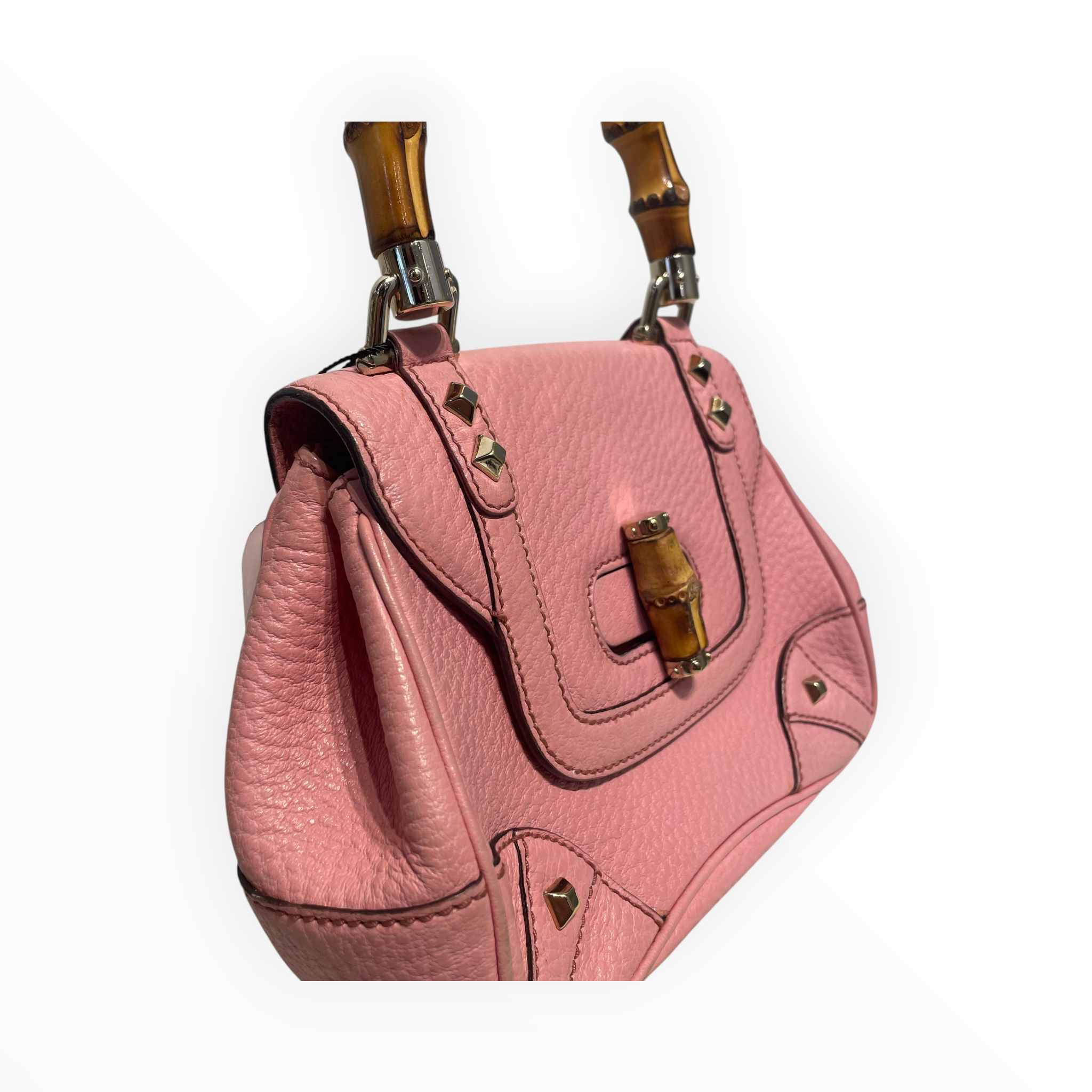GUCCI/Hand Bag/Leather/PNK/bamboo top handle view 6