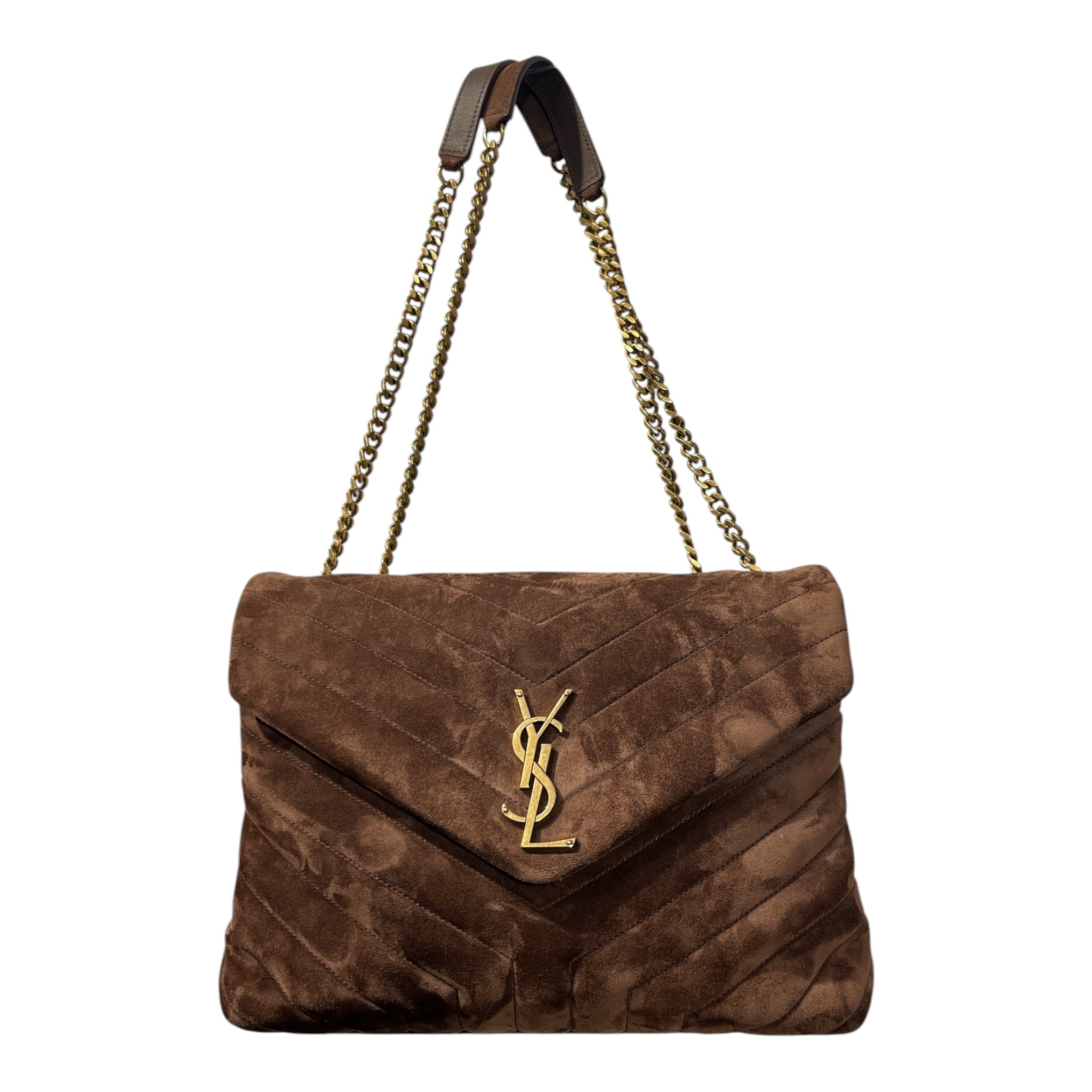 YVES SAINT LAURENT/Hand Bag/Suede/BRW/LOULOU view 1