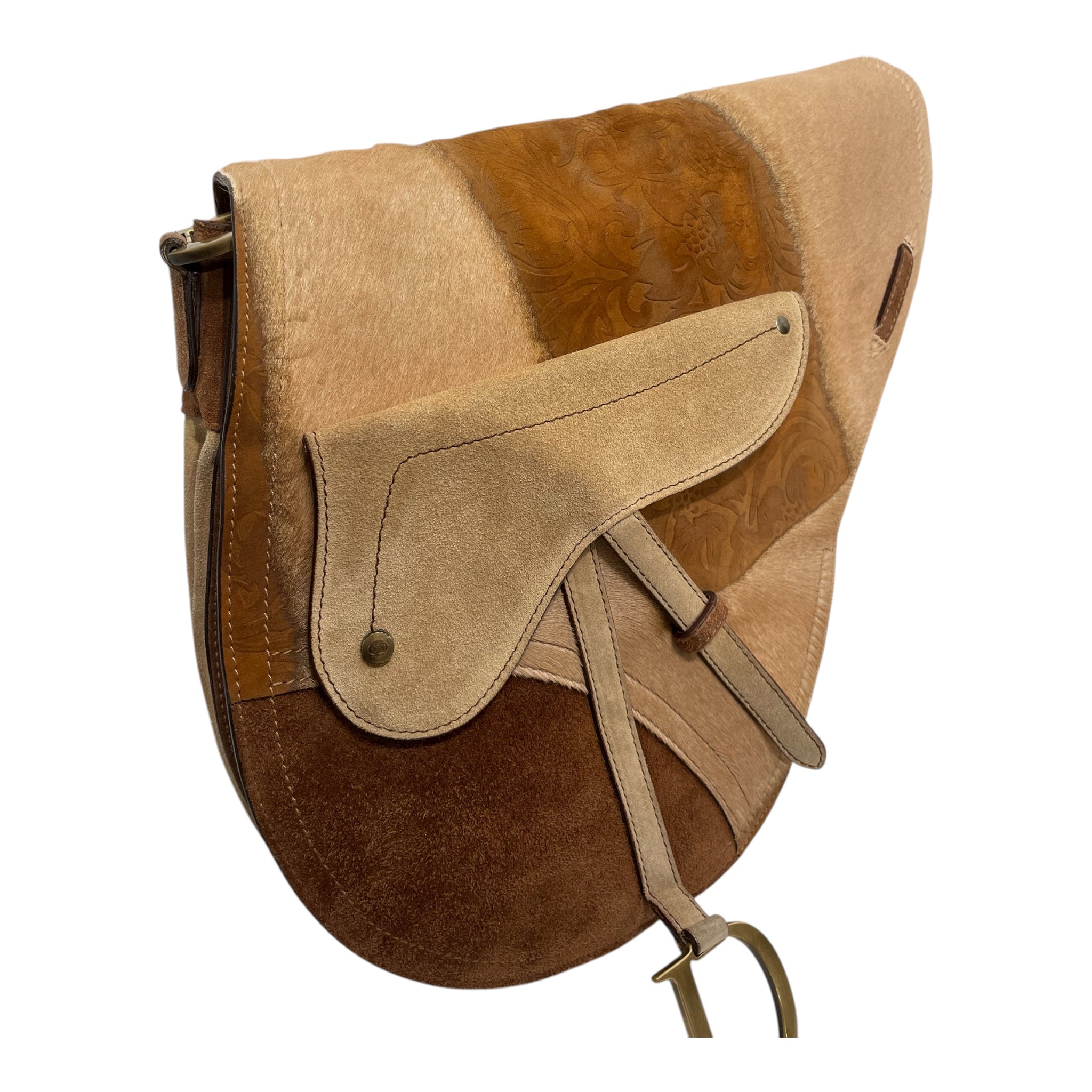 Christian Dior/Cross Body Bag/Suede/CML/calf/suede saddle bag view 6