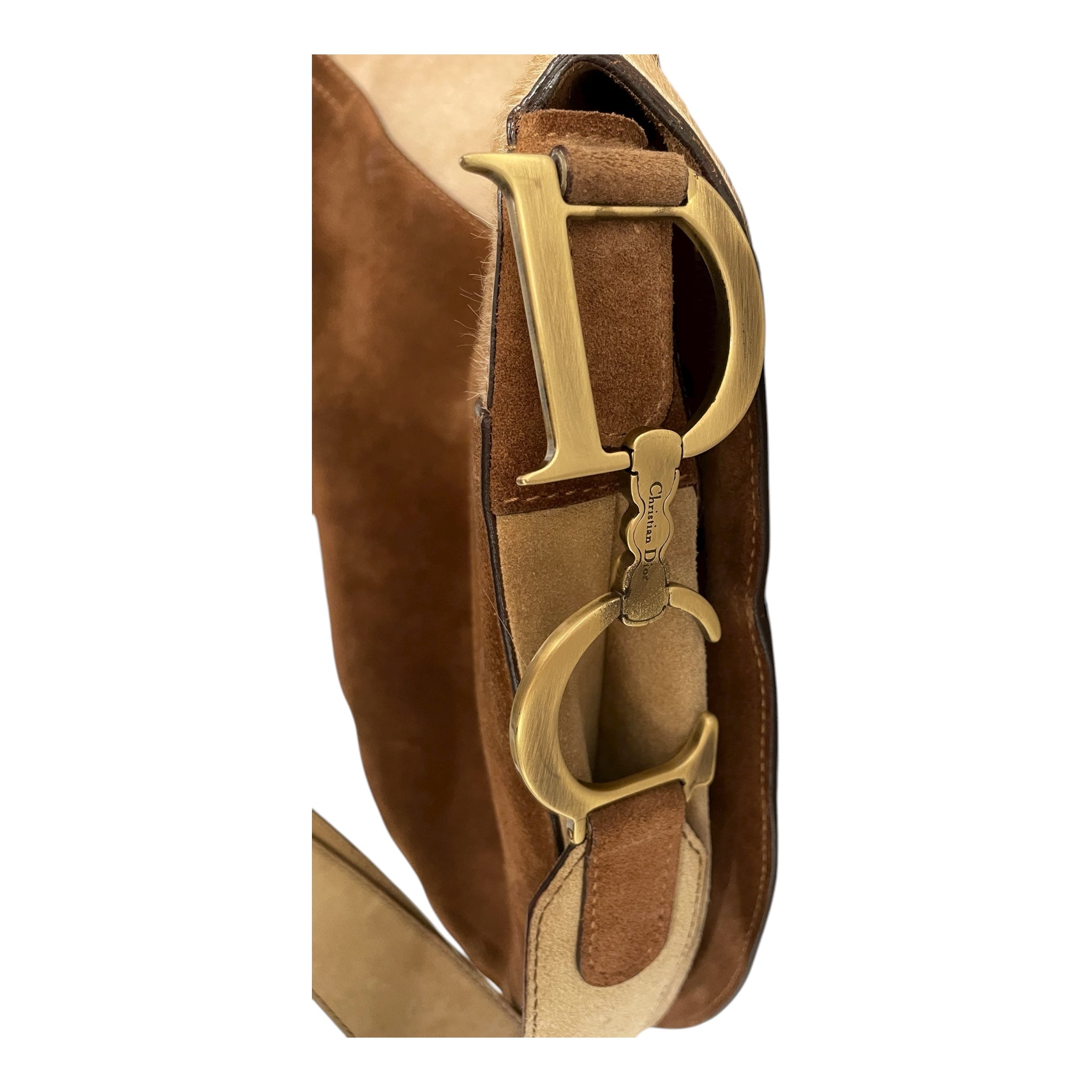 Christian Dior/Cross Body Bag/Suede/CML/calf/suede saddle bag view 7