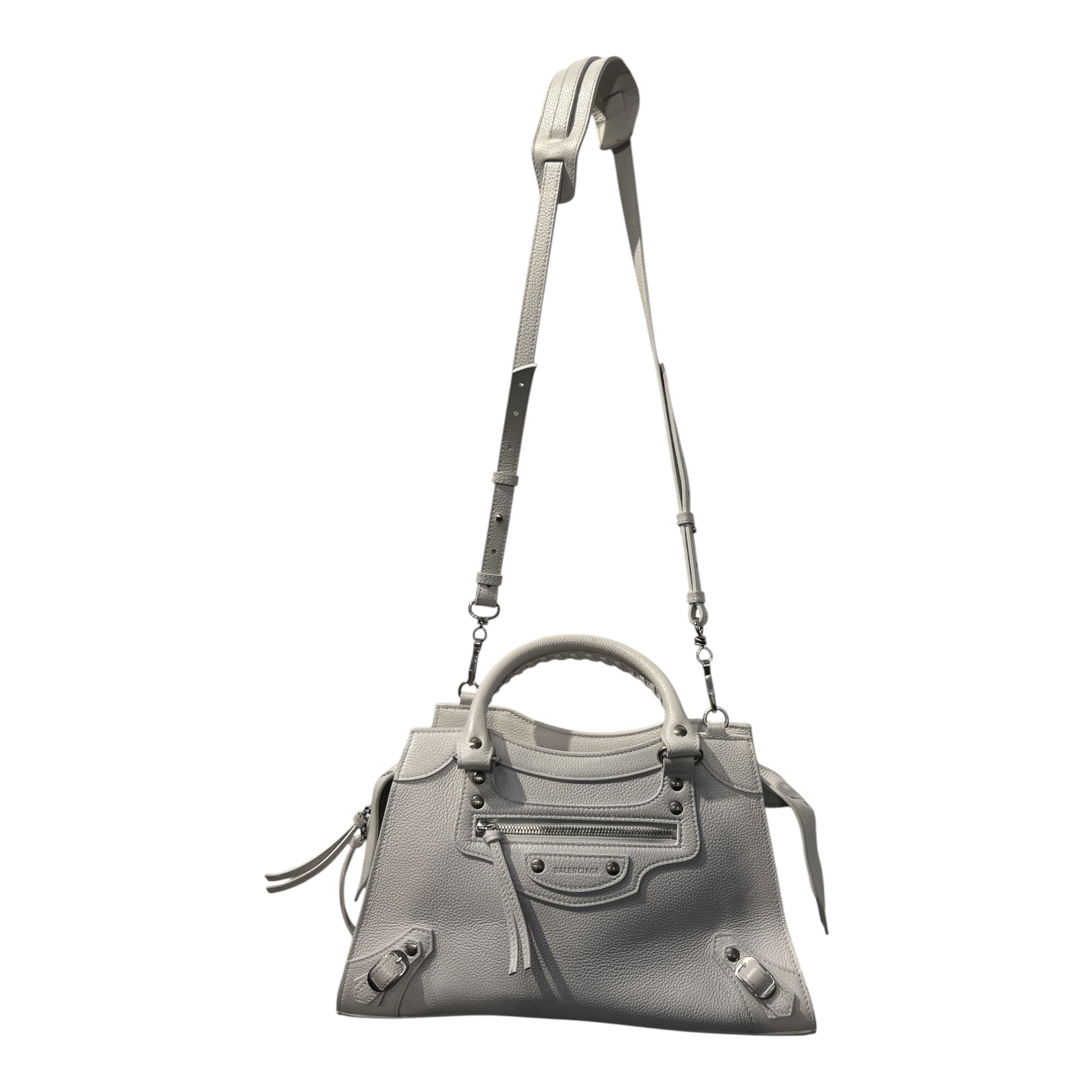 BALENCIAGA/Hand Bag/Leather/WHT/PEARL GREY W SILVER HARDWARE view 1