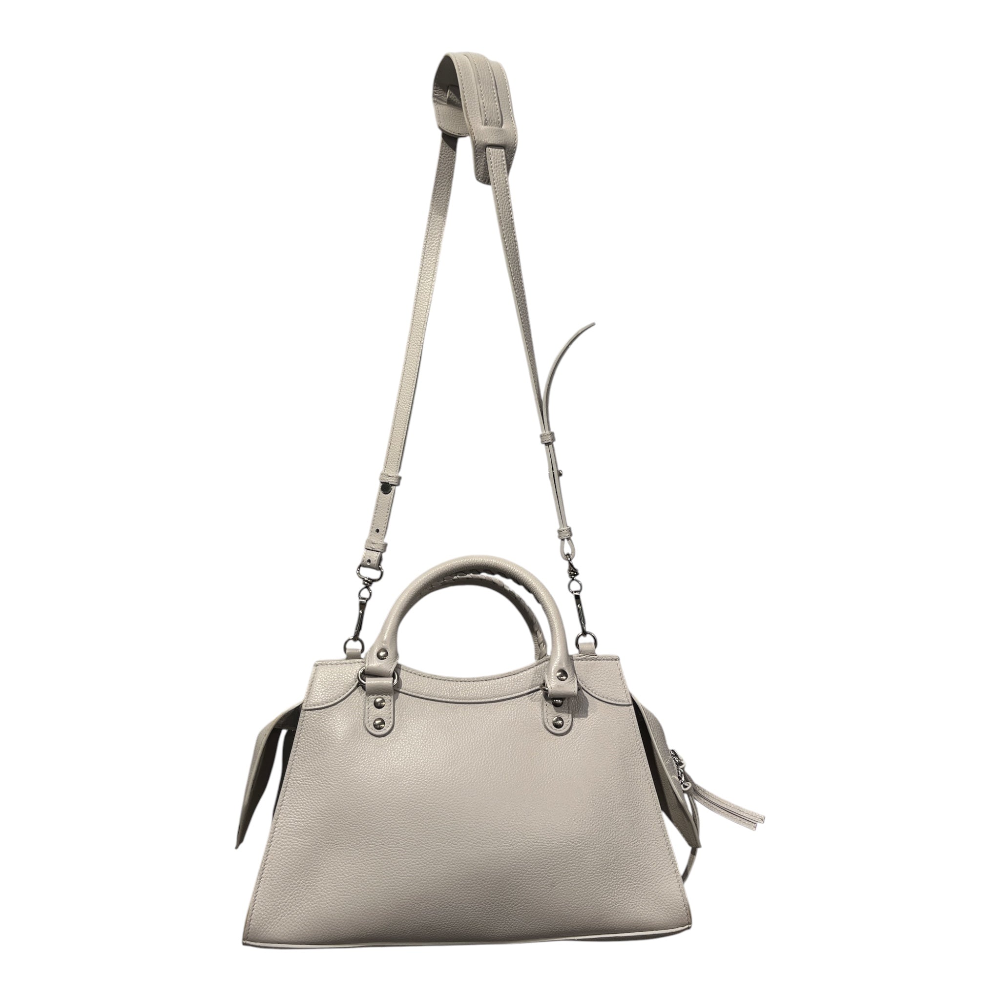 BALENCIAGA/Hand Bag/Leather/WHT/PEARL GREY W SILVER HARDWARE view 2