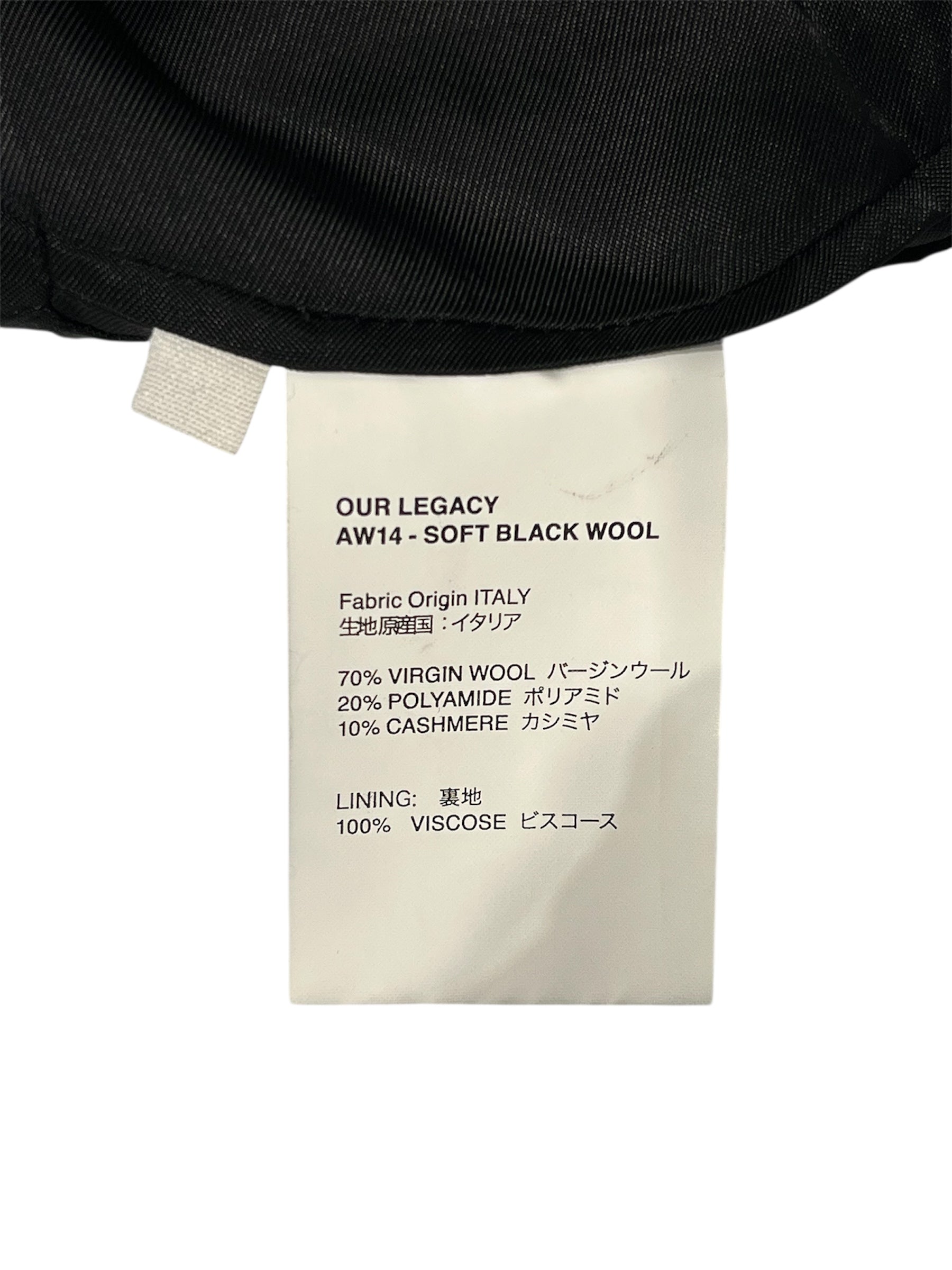 OUR LEGACY/Chesterfield/50/Wool/BLK/ view 4