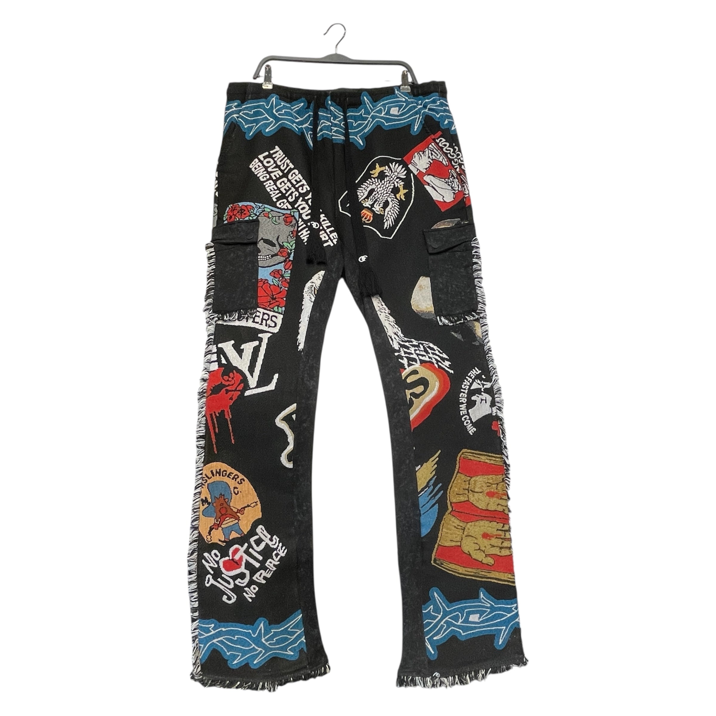 Brave Heart/Skinny Pants/XL/Cotton/BLK/All Over Print/Tapestry Pants view 1