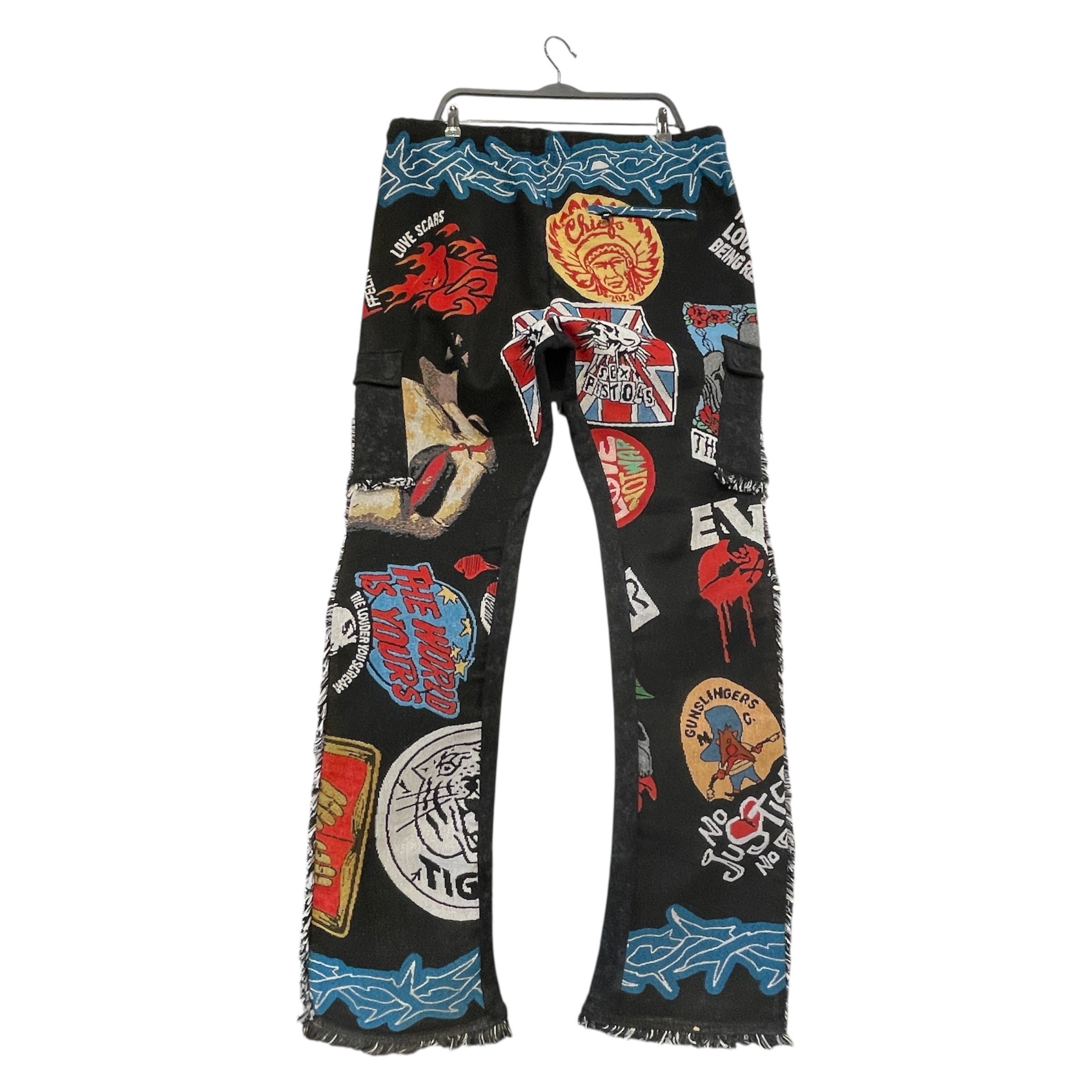 Brave Heart/Skinny Pants/XL/Cotton/BLK/All Over Print/Tapestry Pants view 2