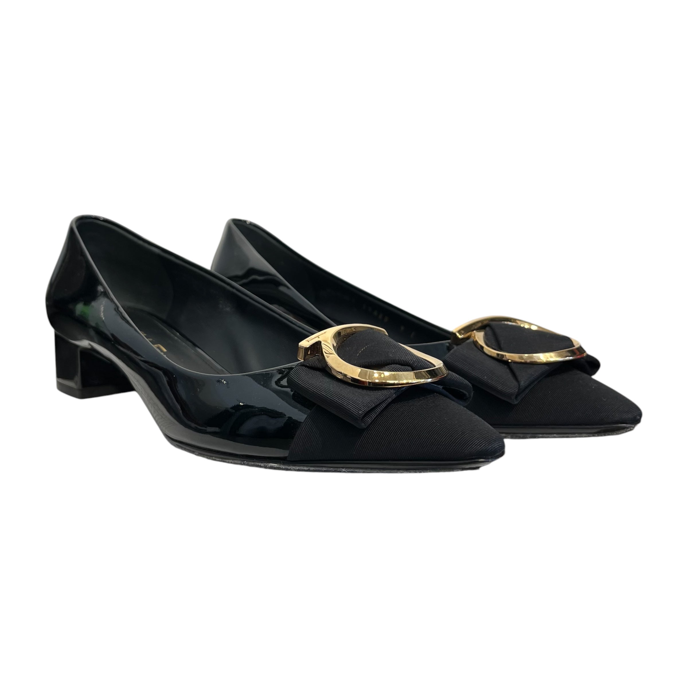 Salvatore Ferragamo/Heels/US 9/BLK/GOLD BUCKLE view 1