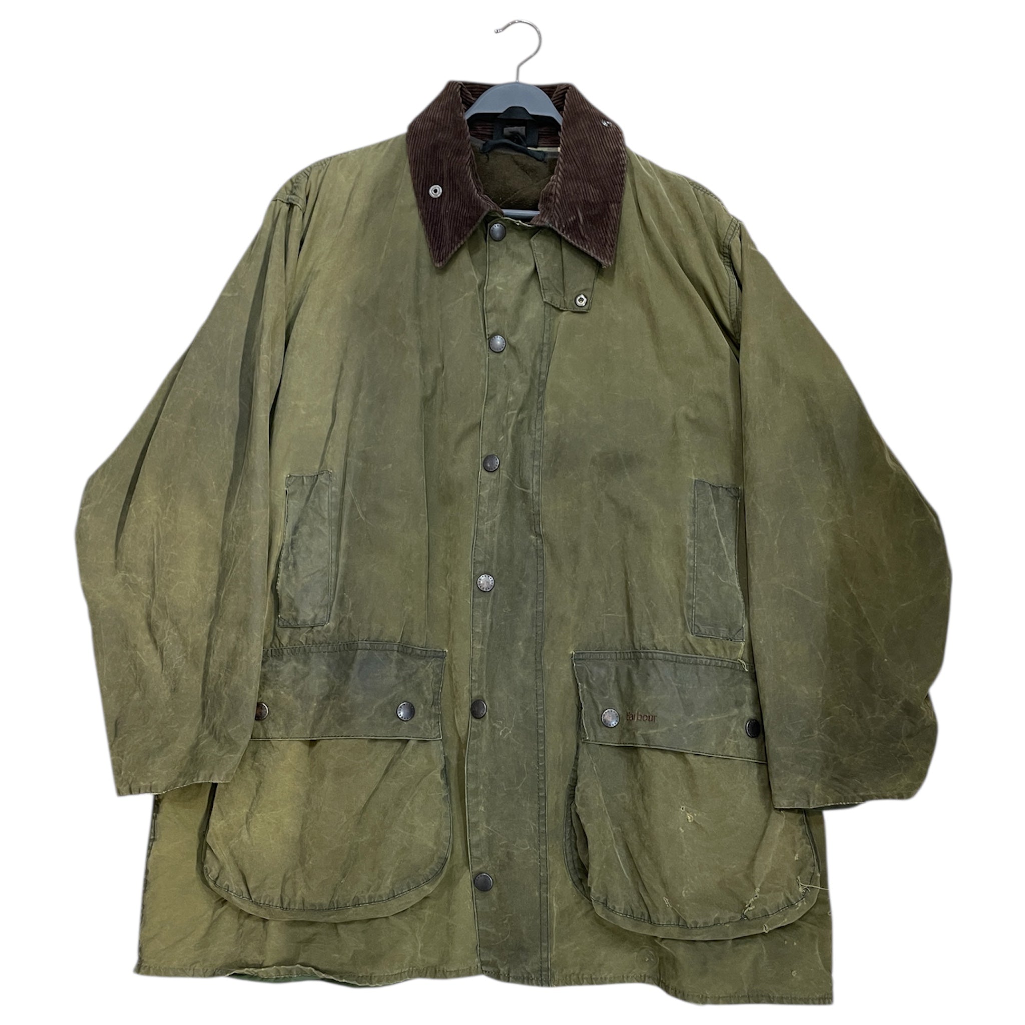 Barbour/Military Jkt/Polyester/GRN/Single Breasted/green oiled jacket view 1