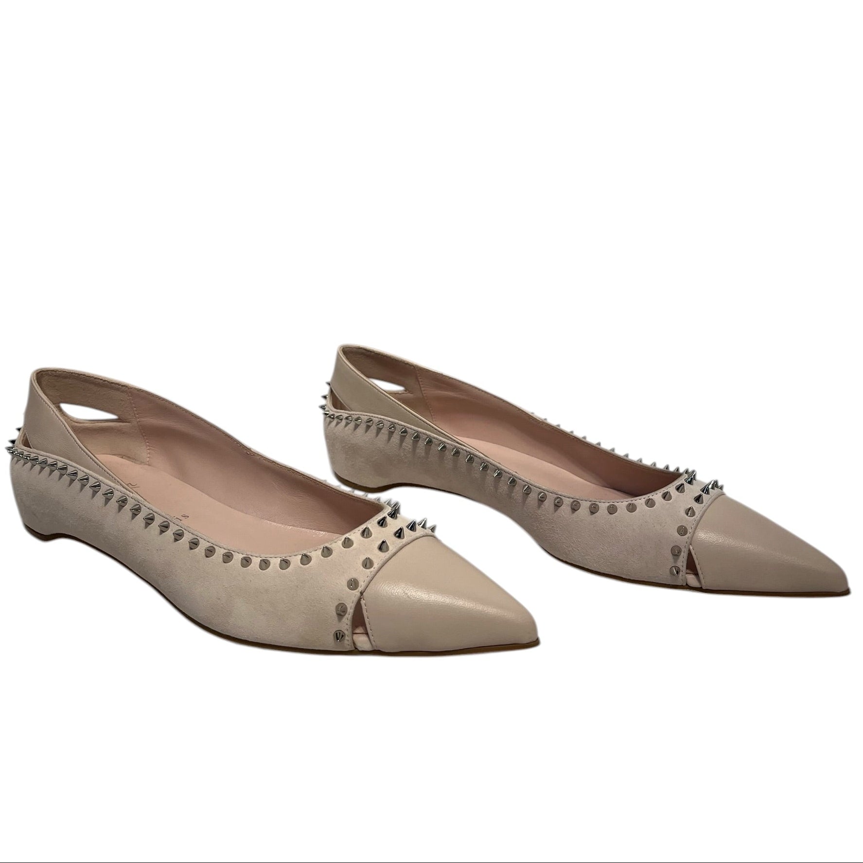 Christian Louboutin/Flat Shoes/EU 39.5/PNK/Duvettina pikes flat view 1